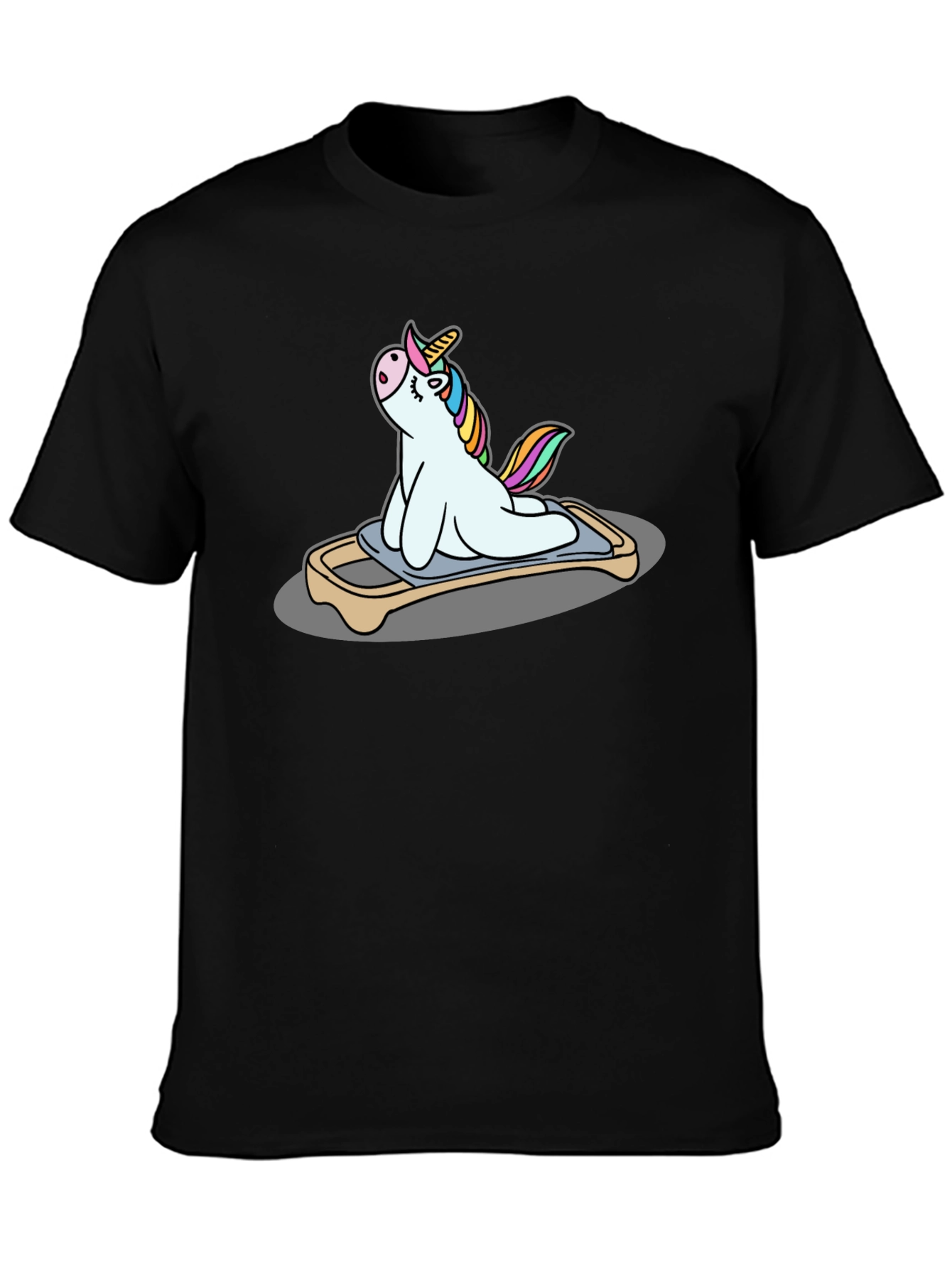 Unicorn Yoga Pose Black T-Shirt