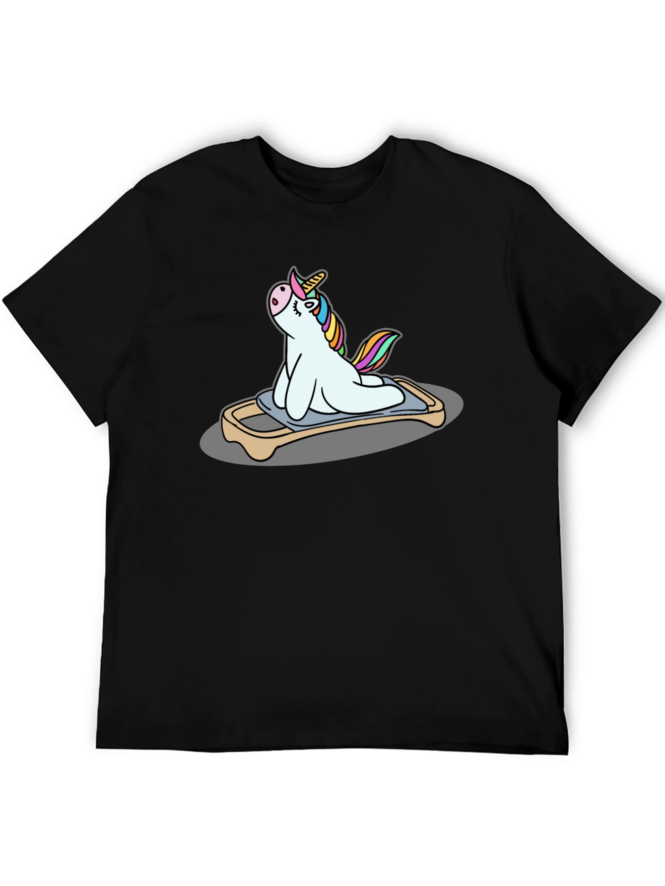 Unicorn Yoga Pose Black T-Shirt