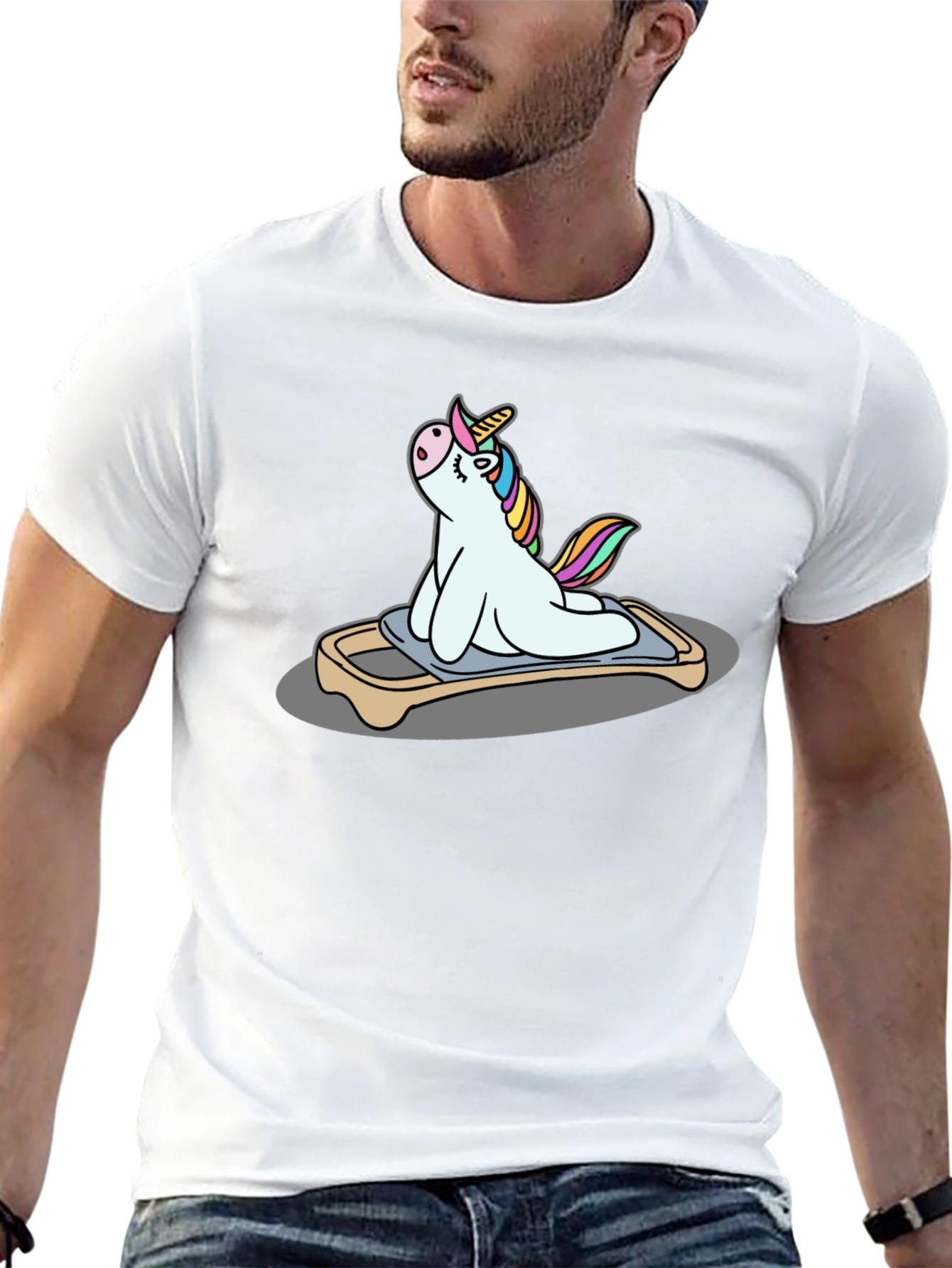 Unicorn Yoga Pose Black T-Shirt