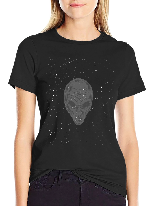 Alien Head Graphic Black T-Shirt