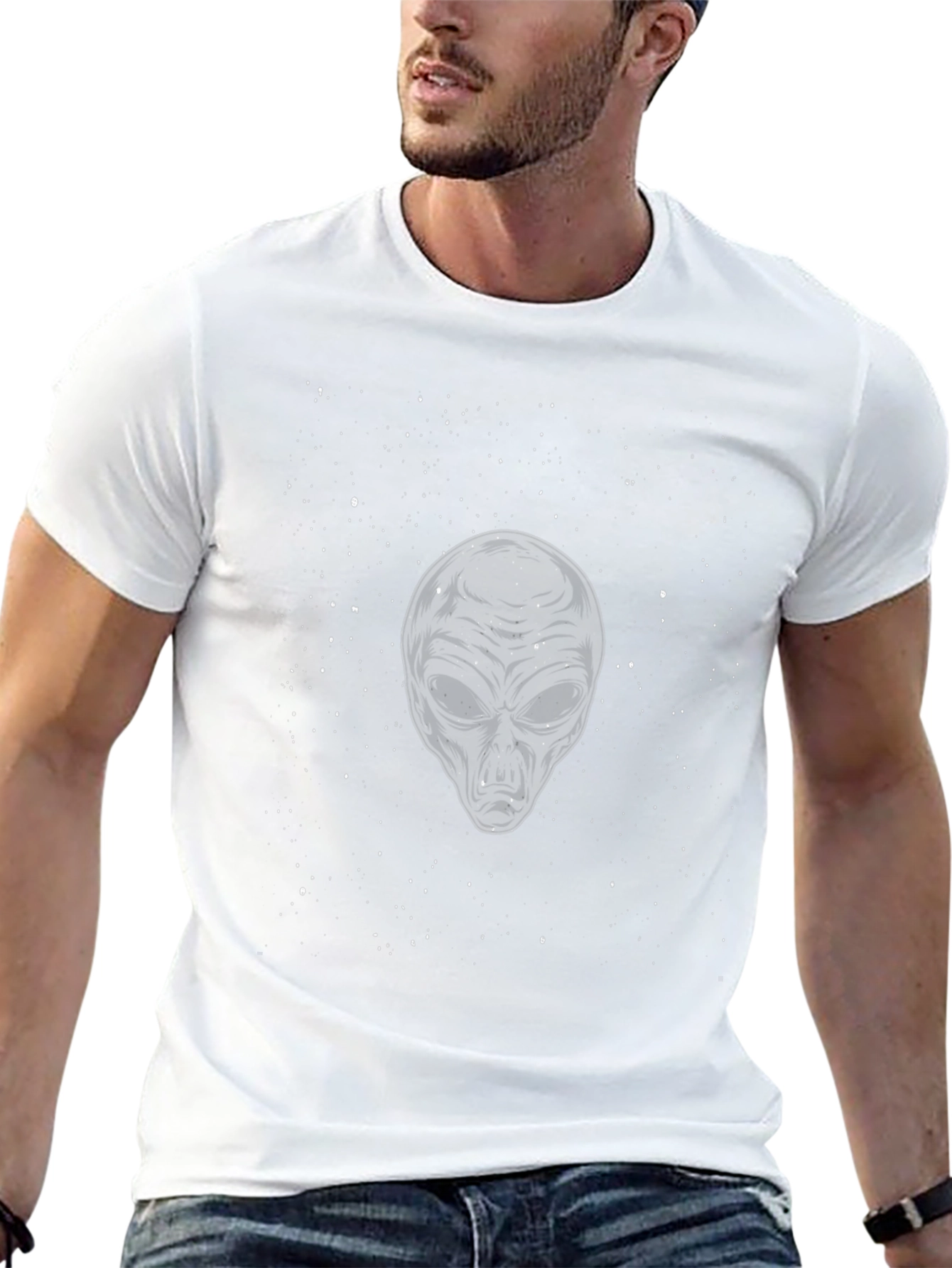 Alien Head Graphic Black T-Shirt