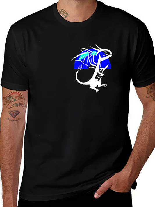 Dragon Graphic Tee - Black Cotton Blend Shirt