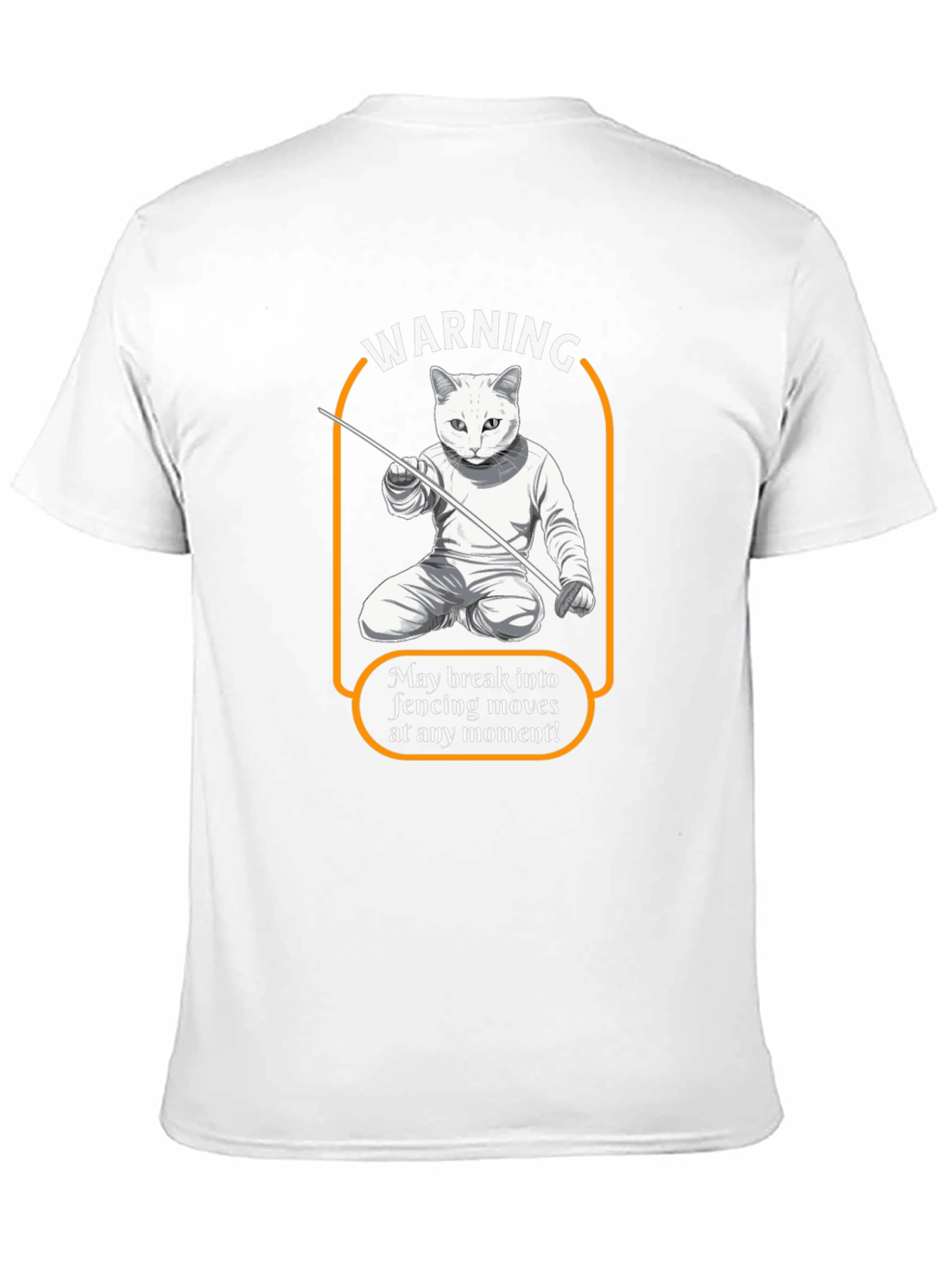 Warning Fencing Cat T-Shirt - Feline Fencing Master