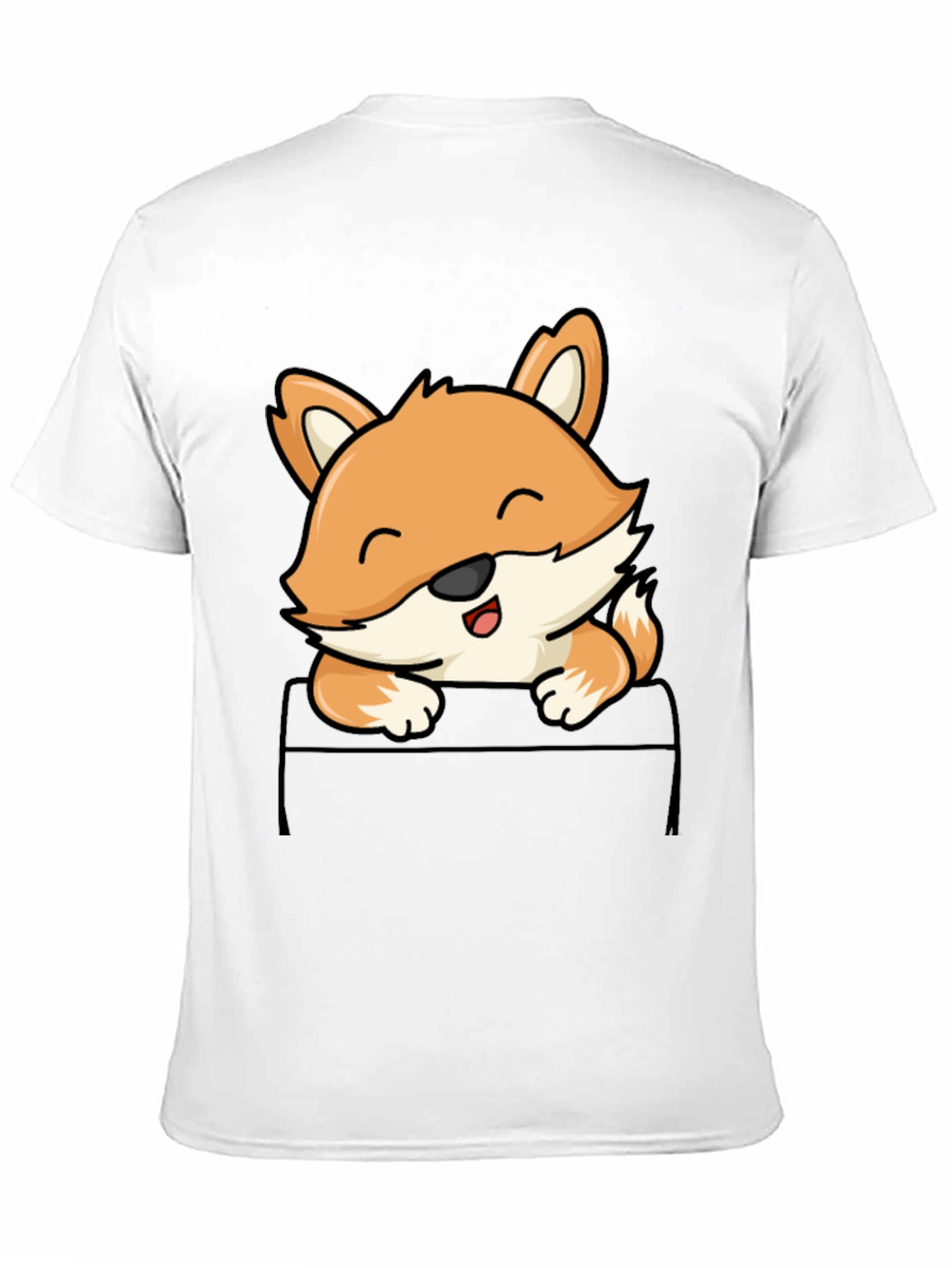 Cute Fox Pocket T-Shirt - Unisex Graphic Tee