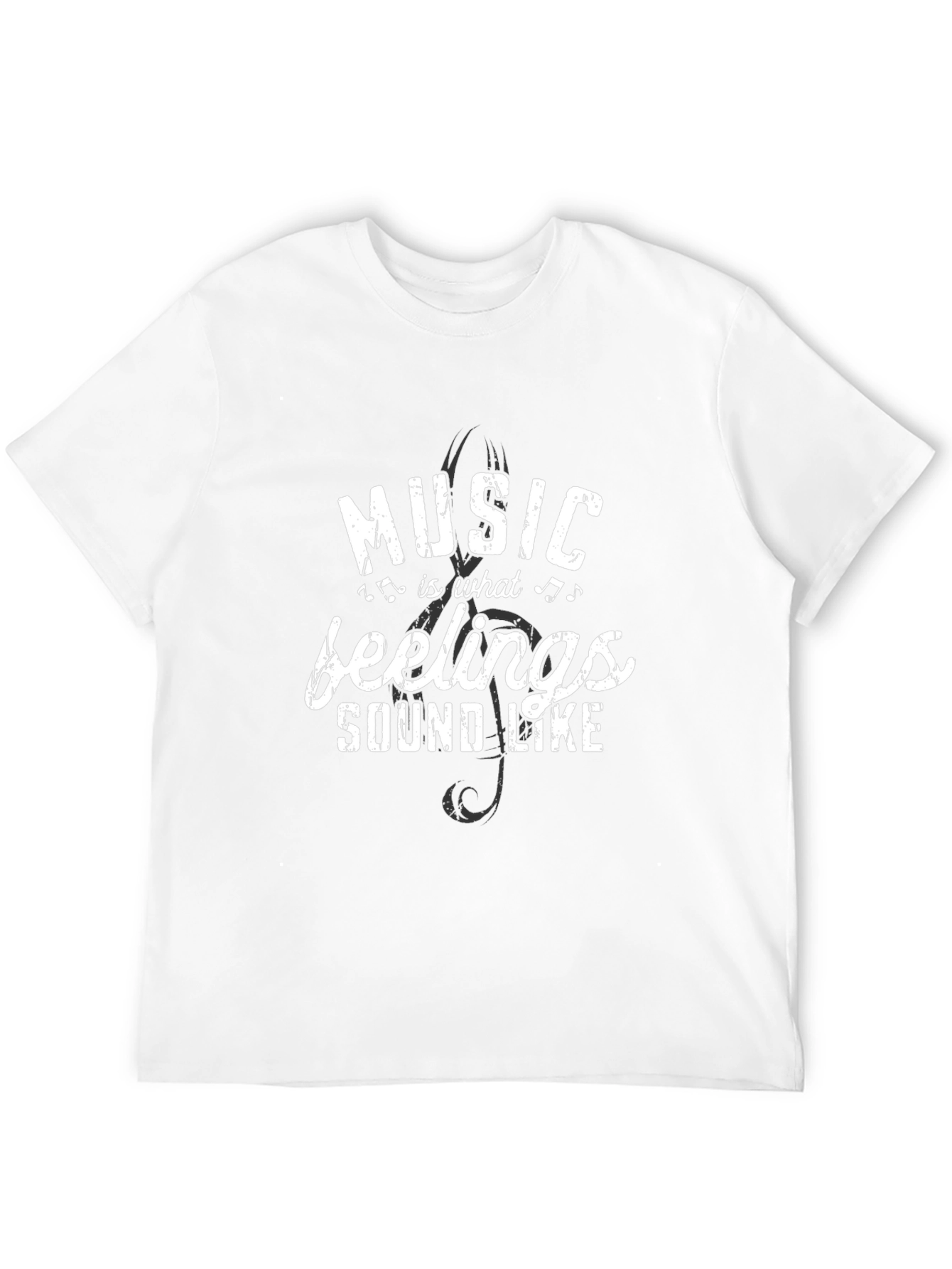 Music is What Feelings Sound Like Black T-Shirt