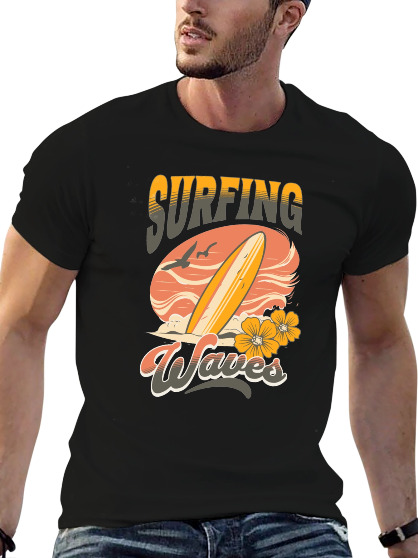 Surfing Waves Graphic T-Shirt
