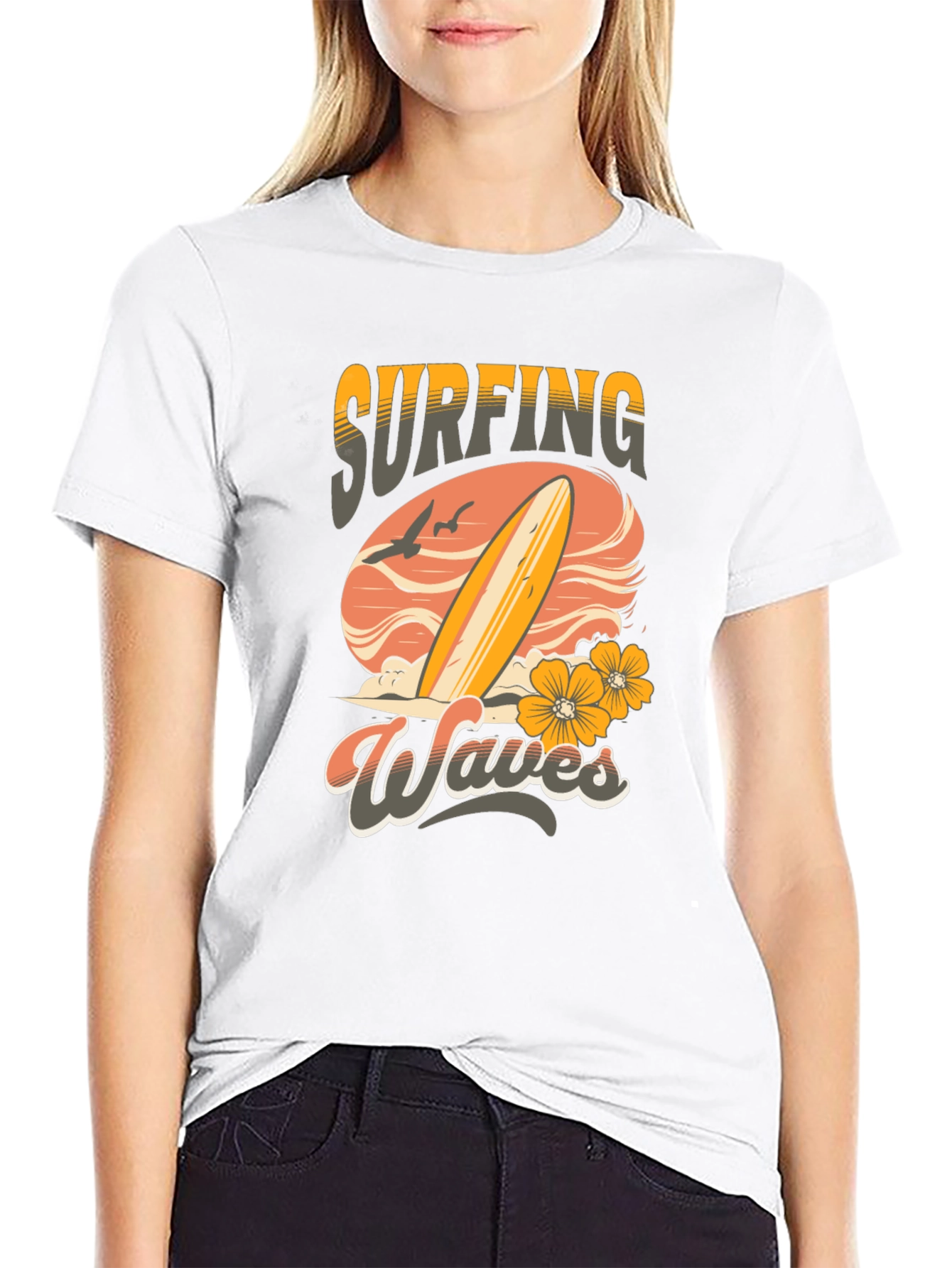 Surfing Waves Graphic T-Shirt