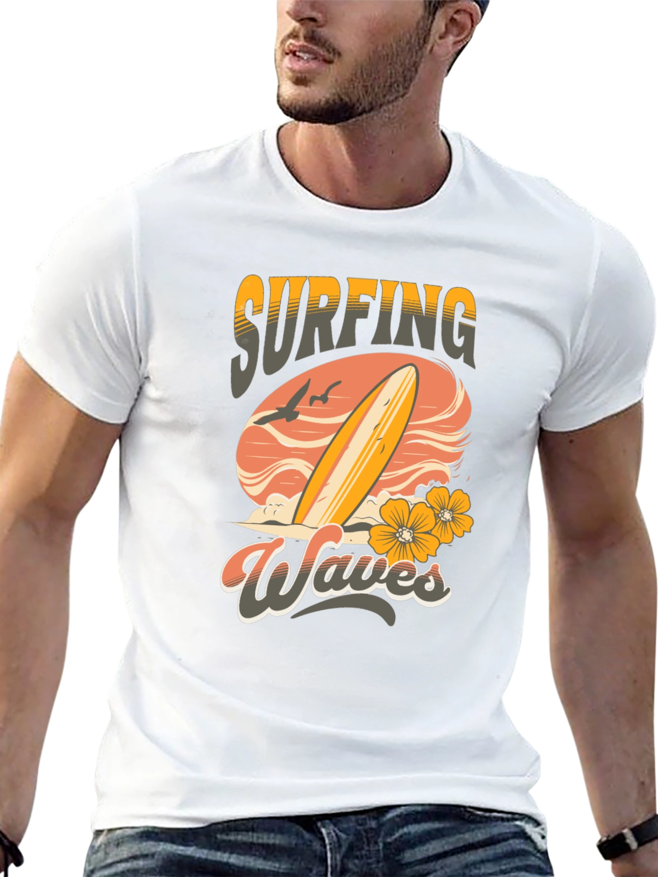 Surfing Waves Graphic T-Shirt