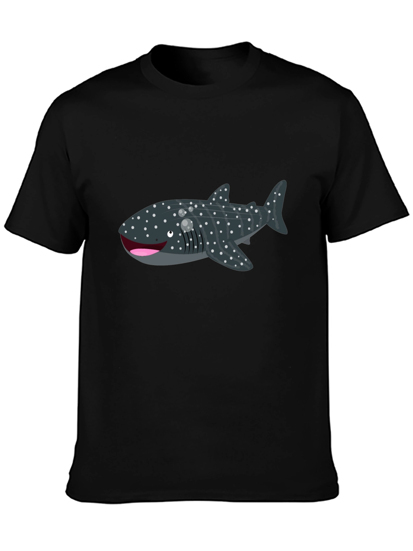 Whale Shark Graphic Tee - Black Cotton T-Shirt