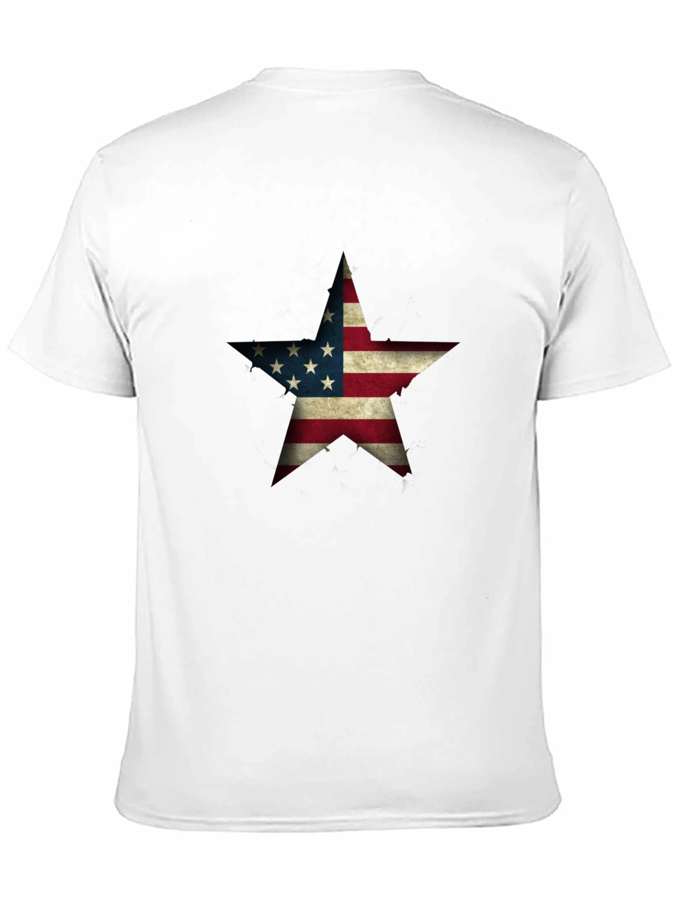 USA Flag Star Graphic Black T-Shirt