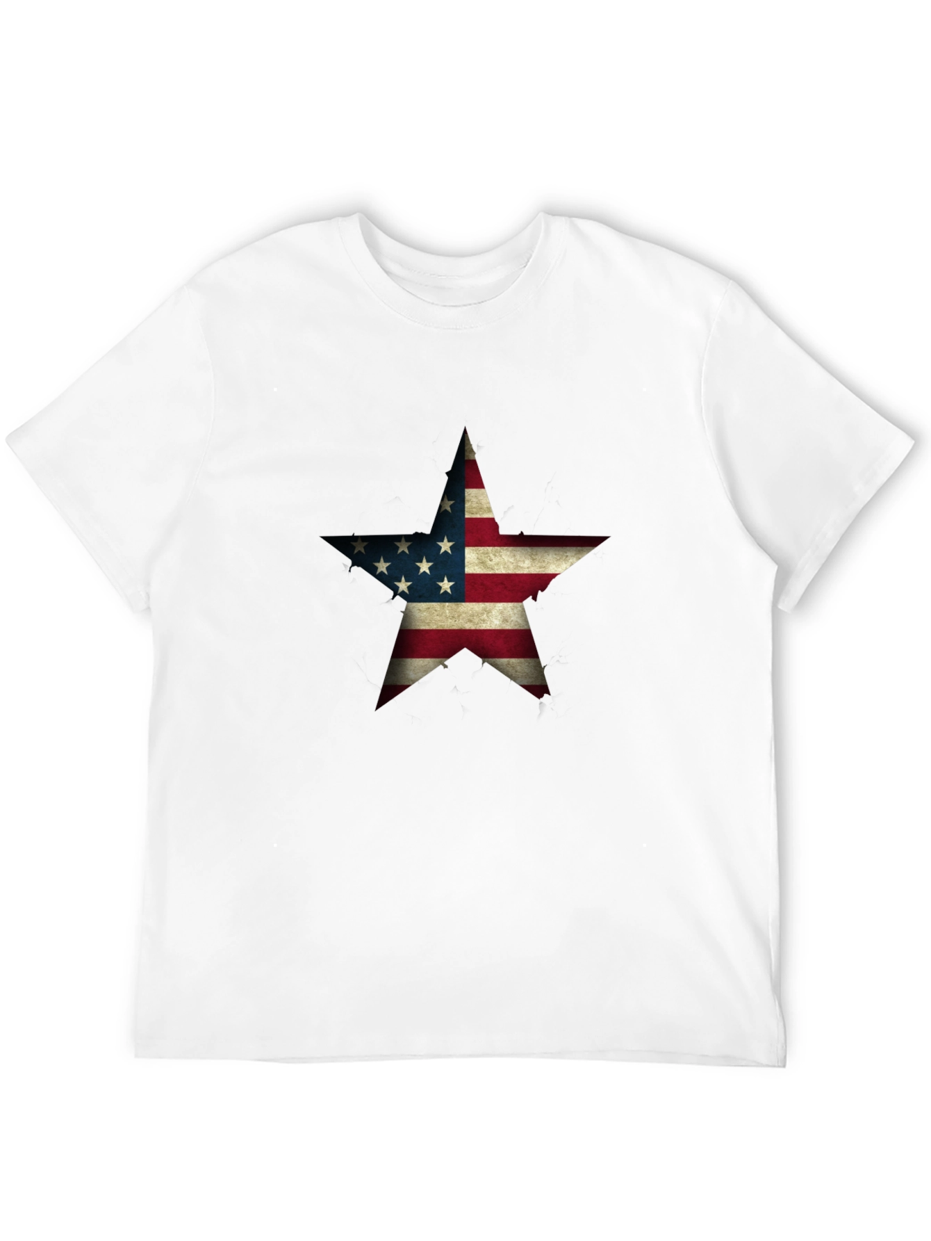 USA Flag Star Graphic Black T-Shirt