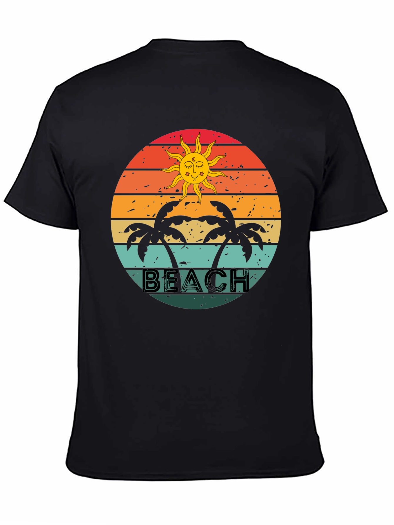 Retro Beach Graphic Tee - Palm Tree Sunset T-Shirt