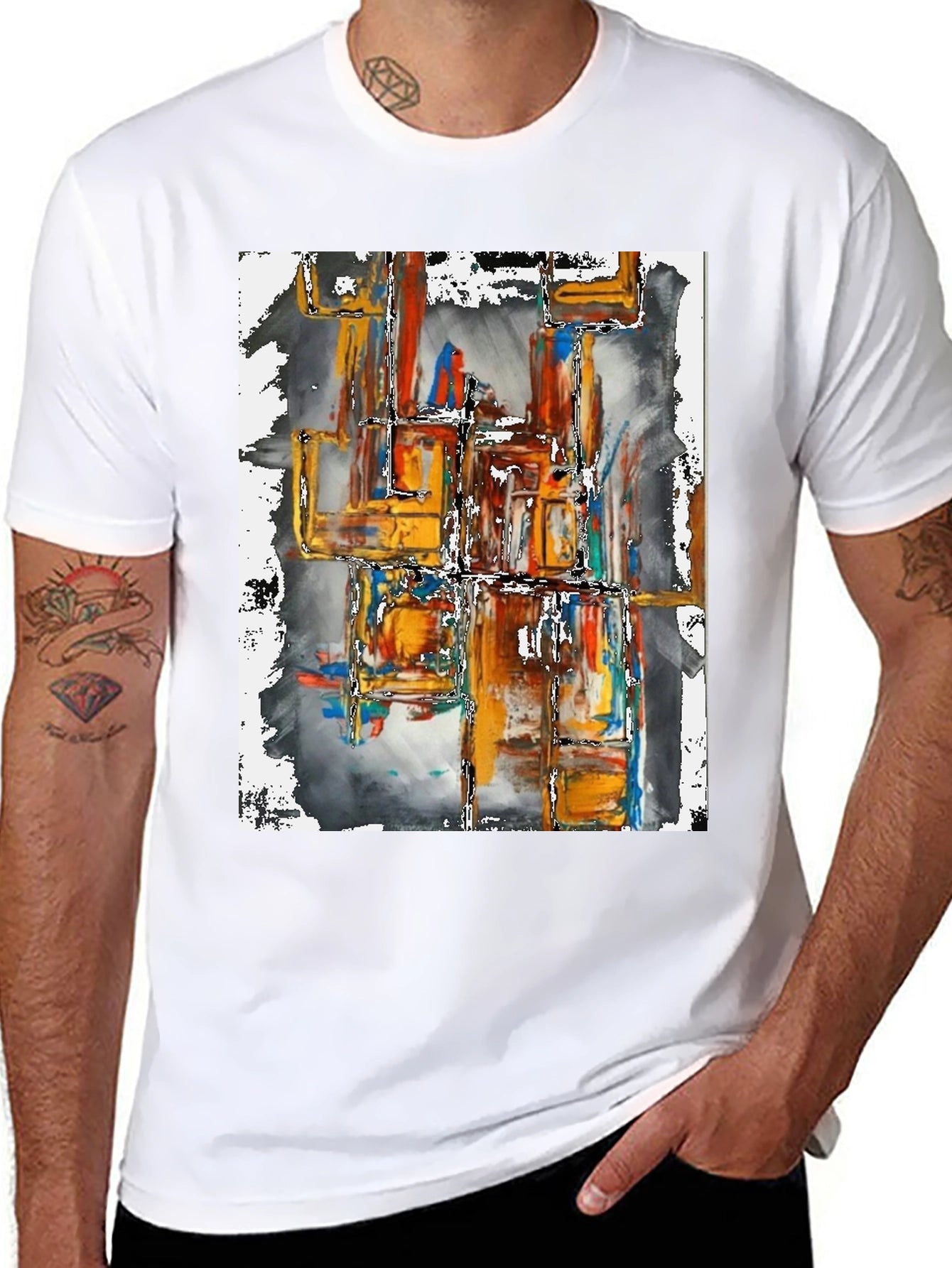 Abstract Art Graphic Tee - Modern Streetwear Shirt