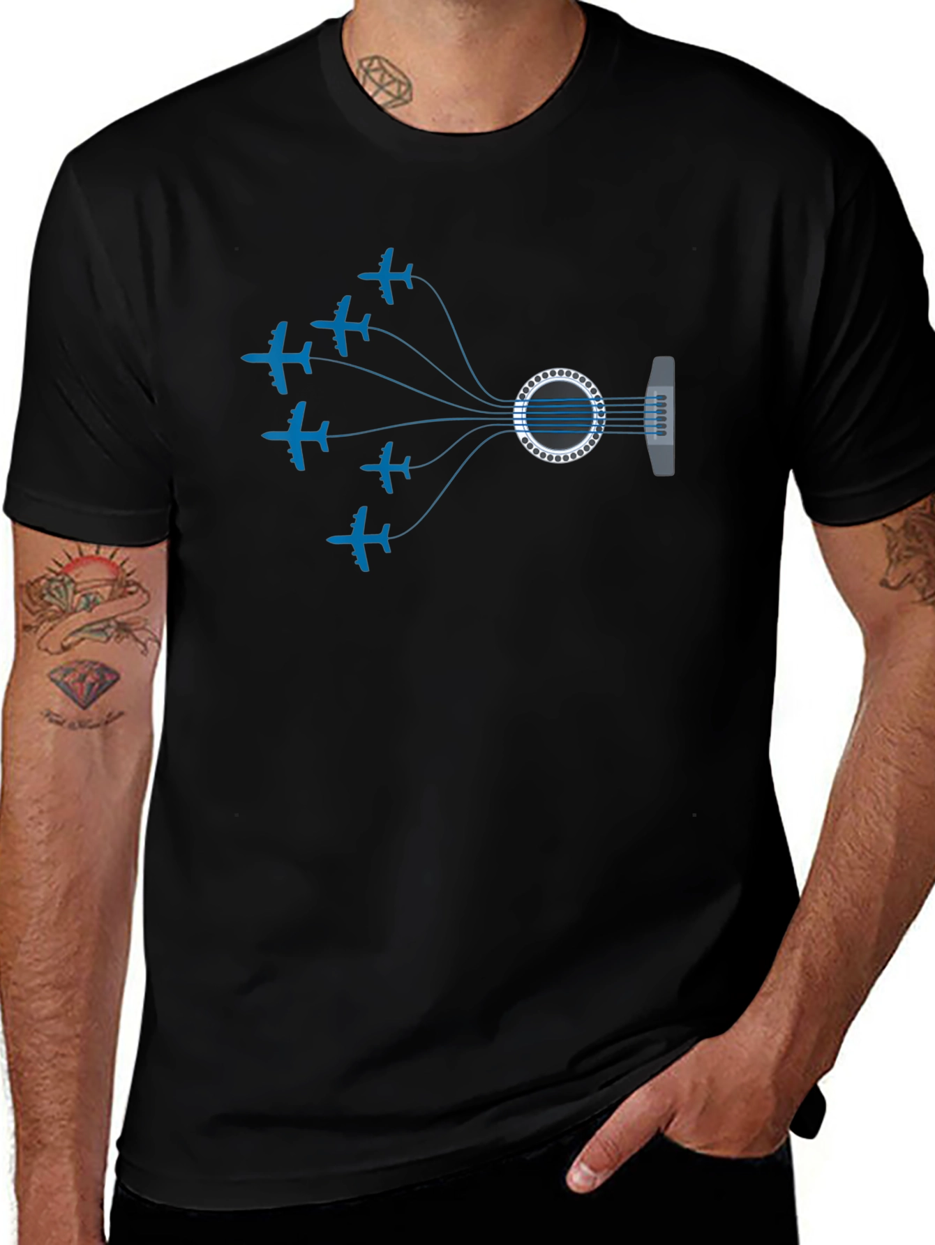 Aviation Guitar T-Shirt - Music & Flight Design