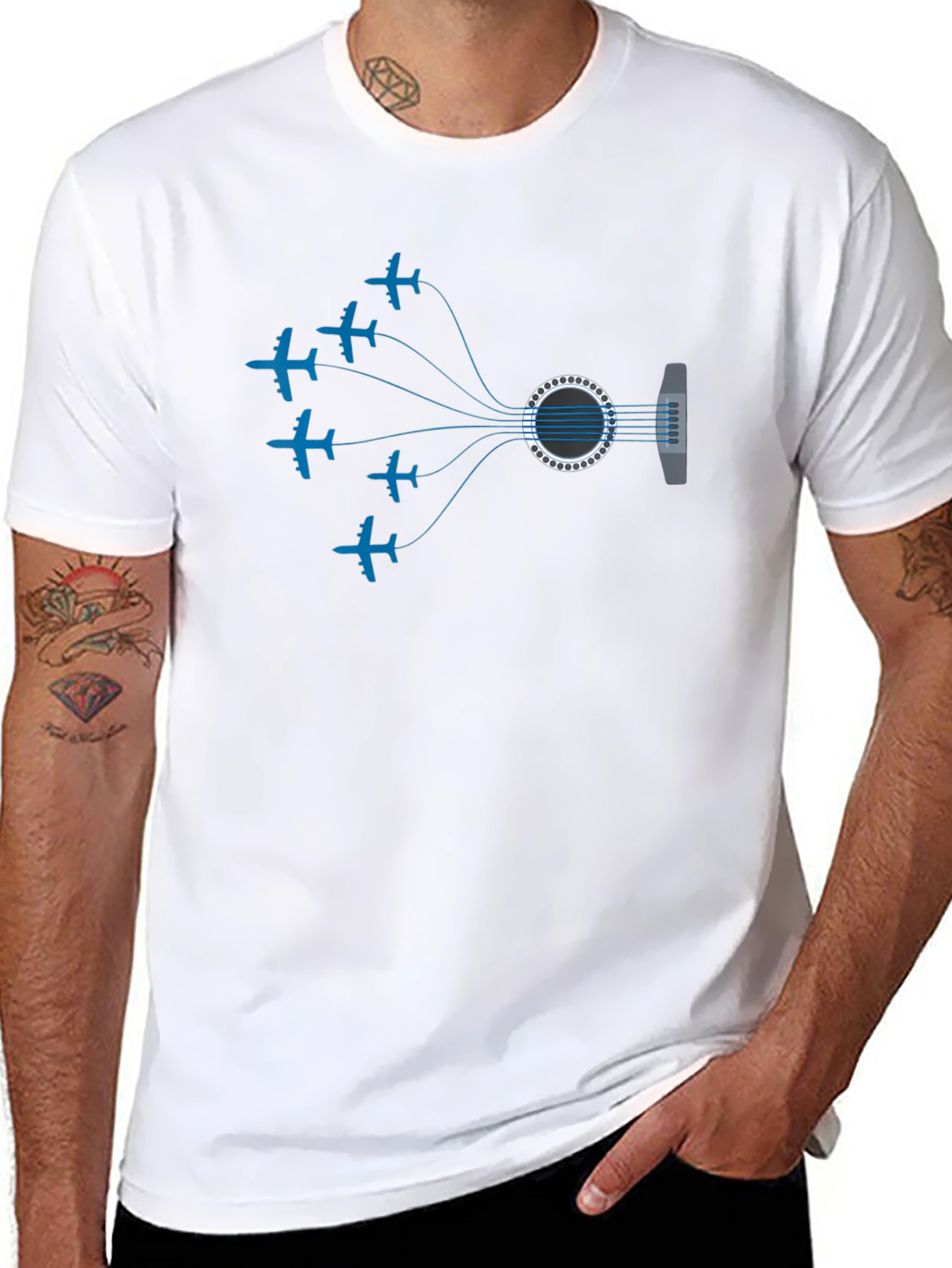 Aviation Guitar T-Shirt - Music & Flight Design
