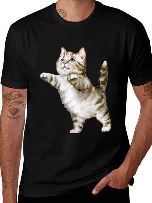 Cute Cat Graphic Tee - Black T-Shirt