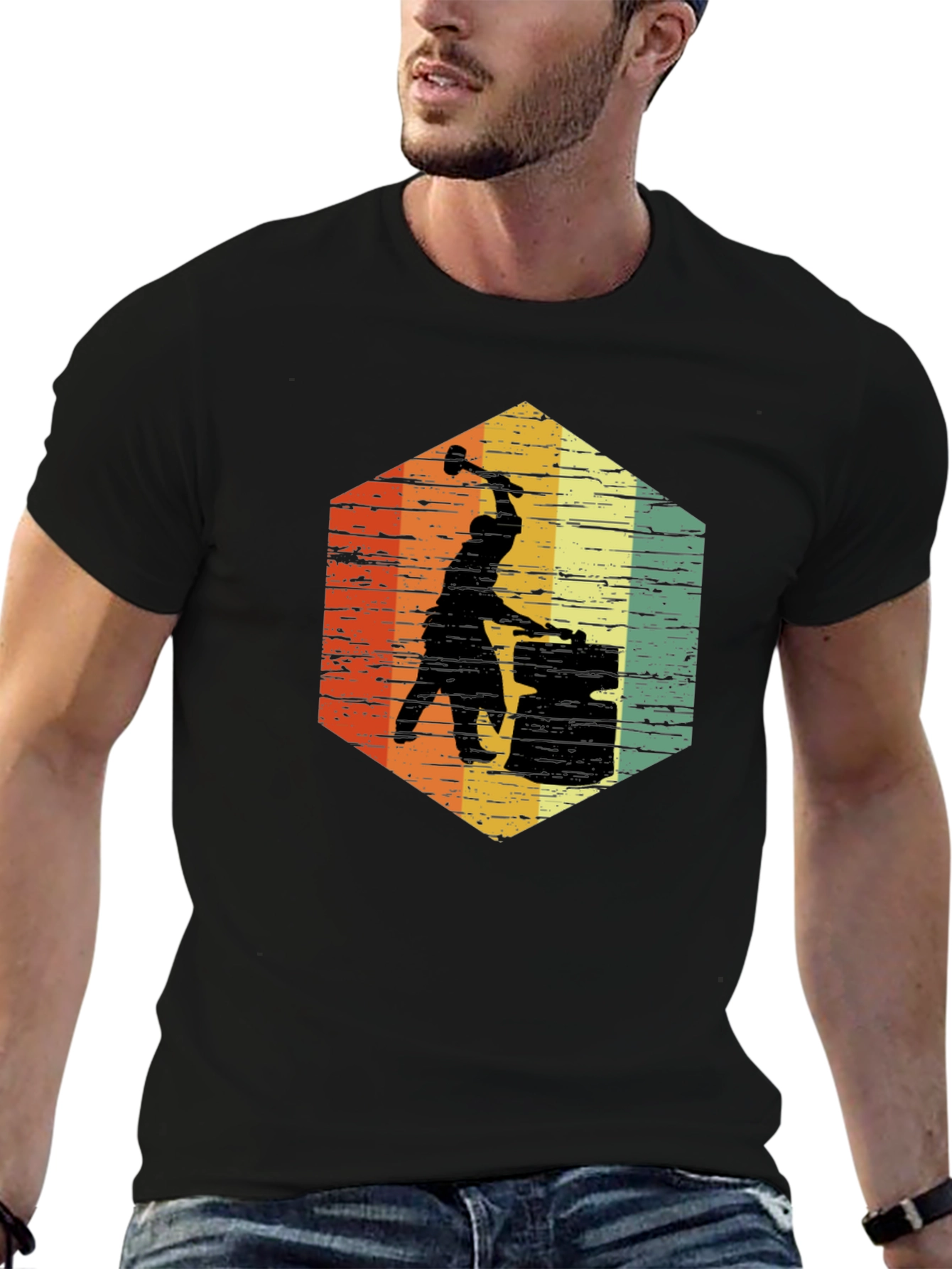 Blacksmith T-Shirt Retro Hexagon Graphic Tee