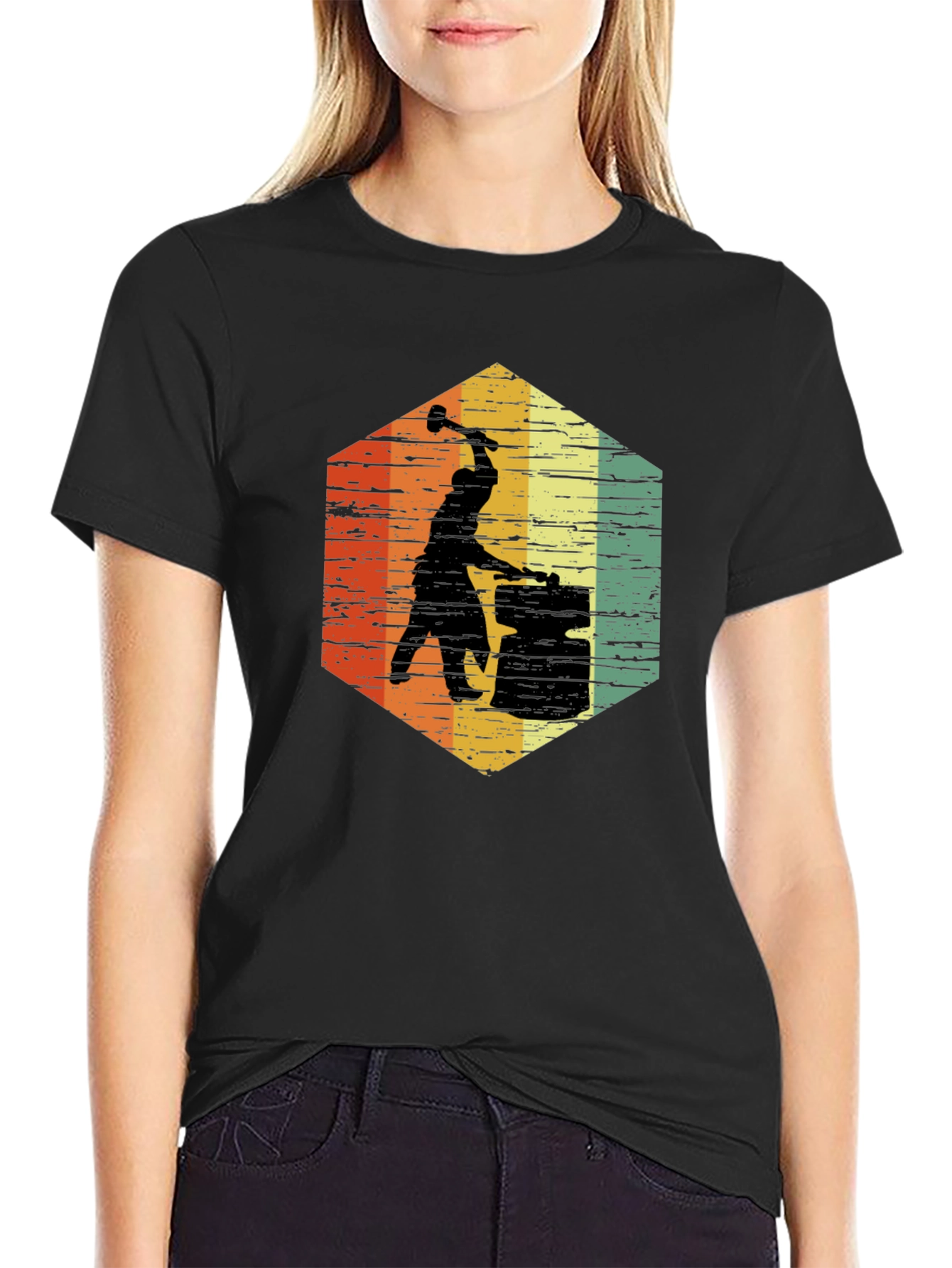 Blacksmith T-Shirt Retro Hexagon Graphic Tee