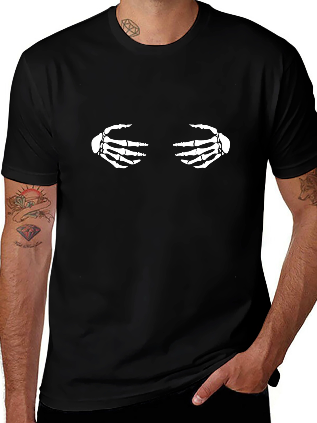 Skeleton Hands Grabbing T-Shirt Funny Halloween Tee