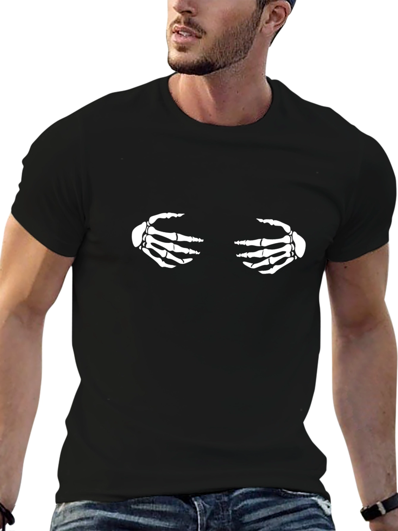Skeleton Hands Grabbing T-Shirt Funny Halloween Tee