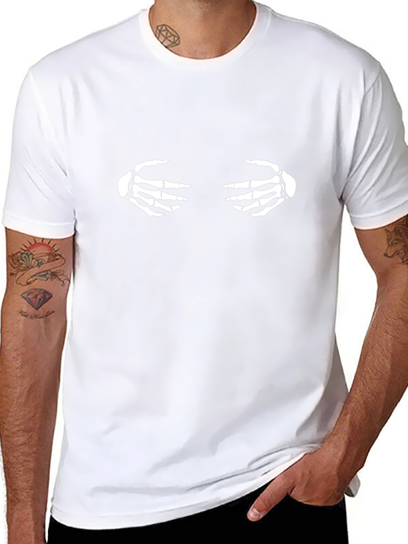 Skeleton Hands Grabbing T-Shirt Funny Halloween Tee
