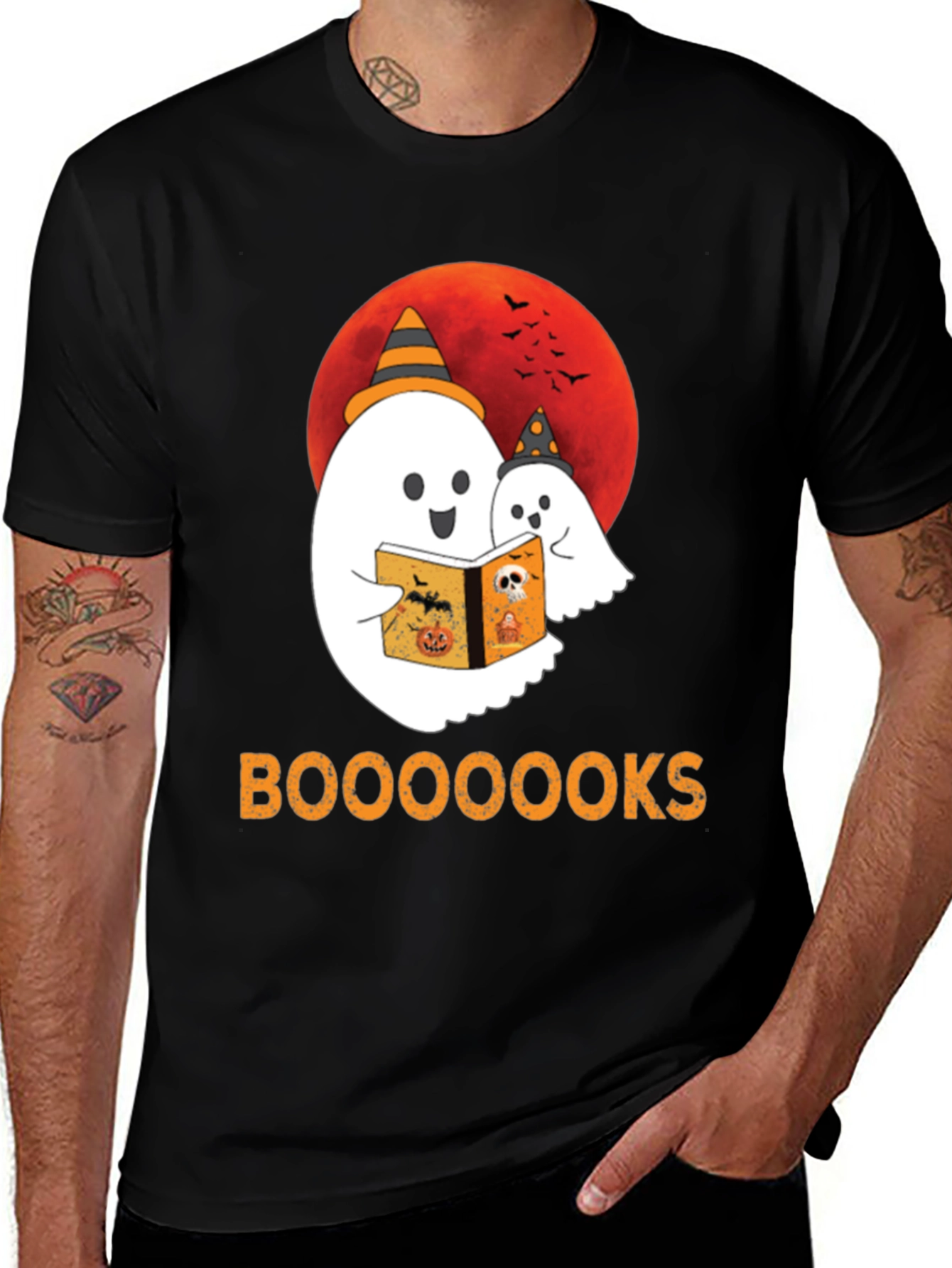 Halloween Ghost Reading Book T-Shirt