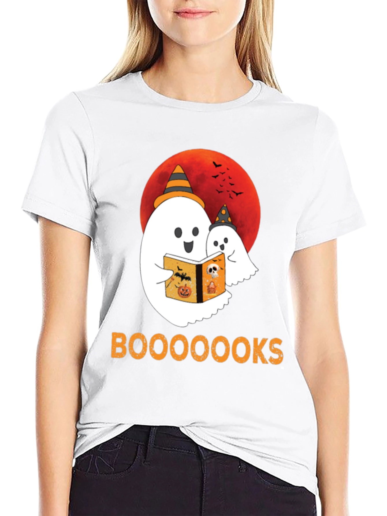 Halloween Ghost Reading Book T-Shirt