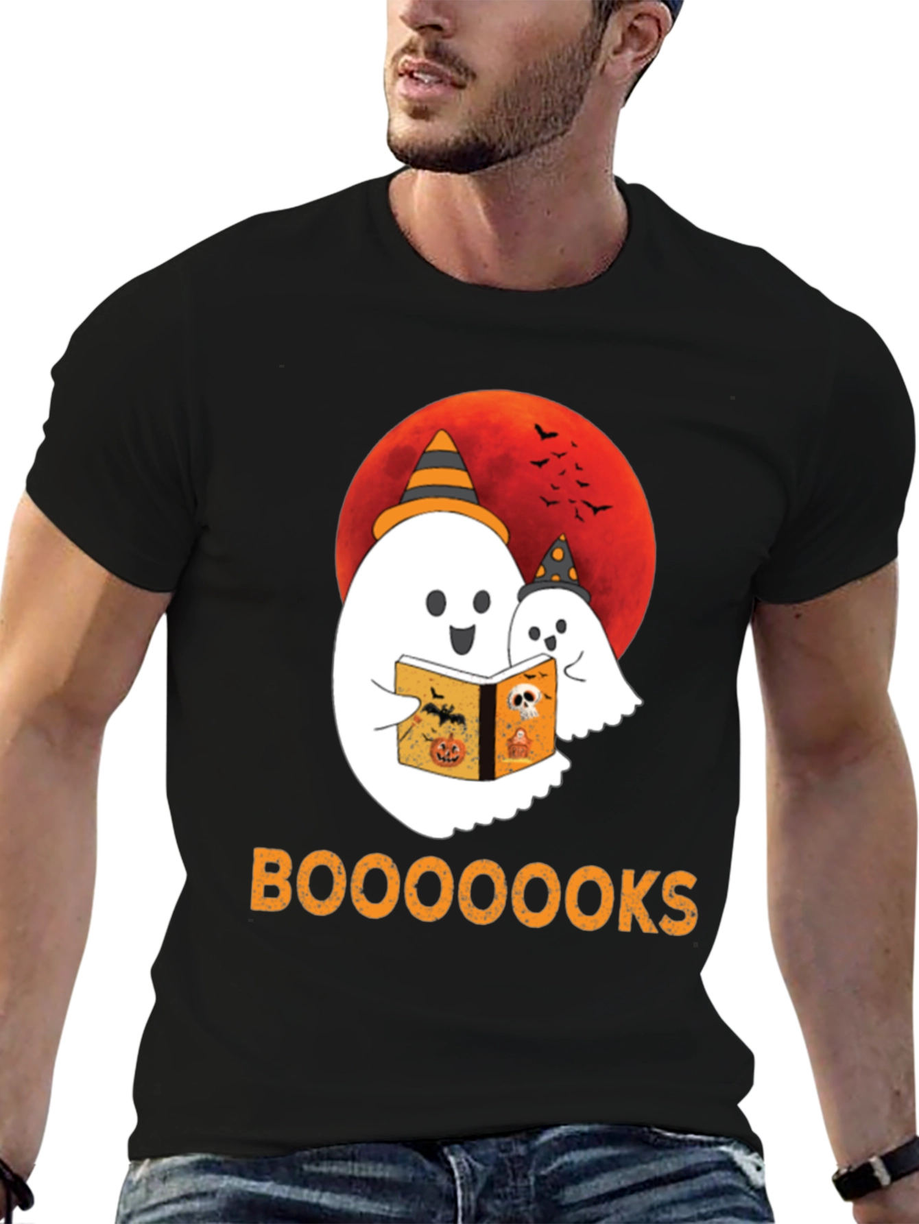 Halloween Ghost Reading Book T-Shirt