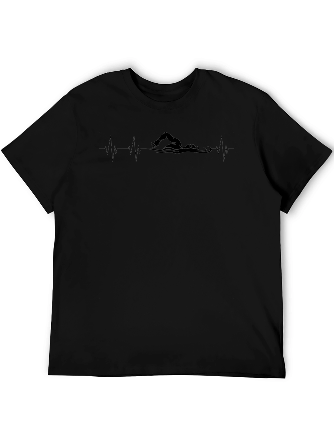 Swimmer Heartbeat Graphic Tee - Black