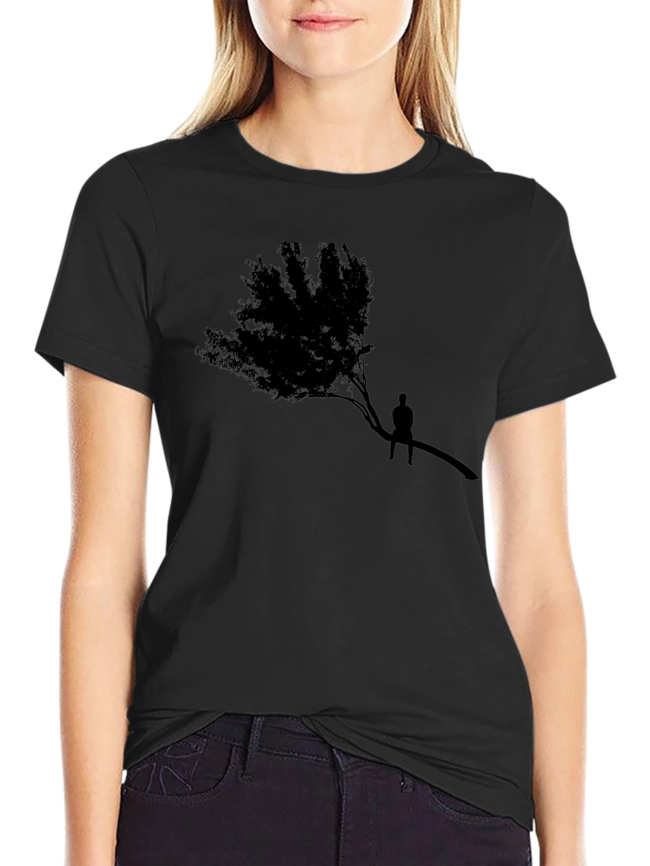 Silhouette Tree Graphic Tee - Black