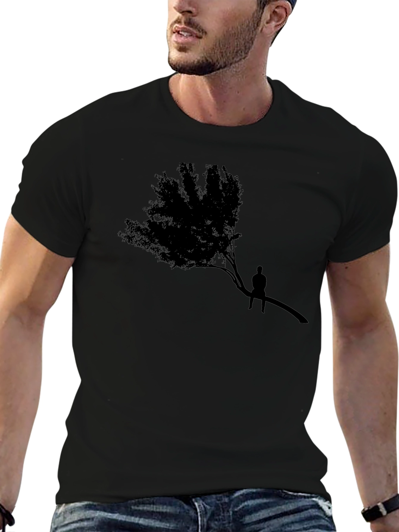 Silhouette Tree Graphic Tee - Black
