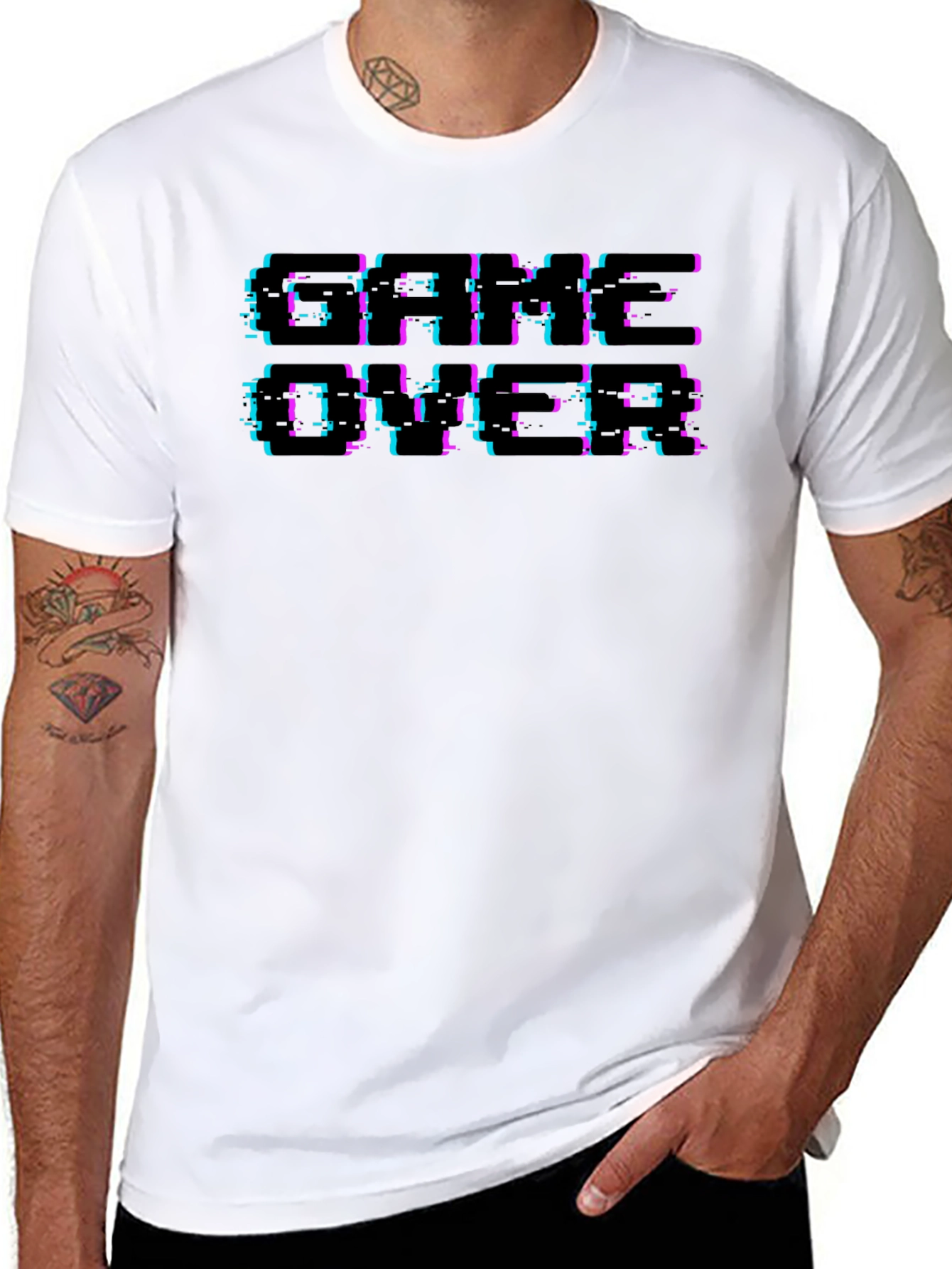 Game Over Retro Glitch T-Shirt - Classic Gaming Style