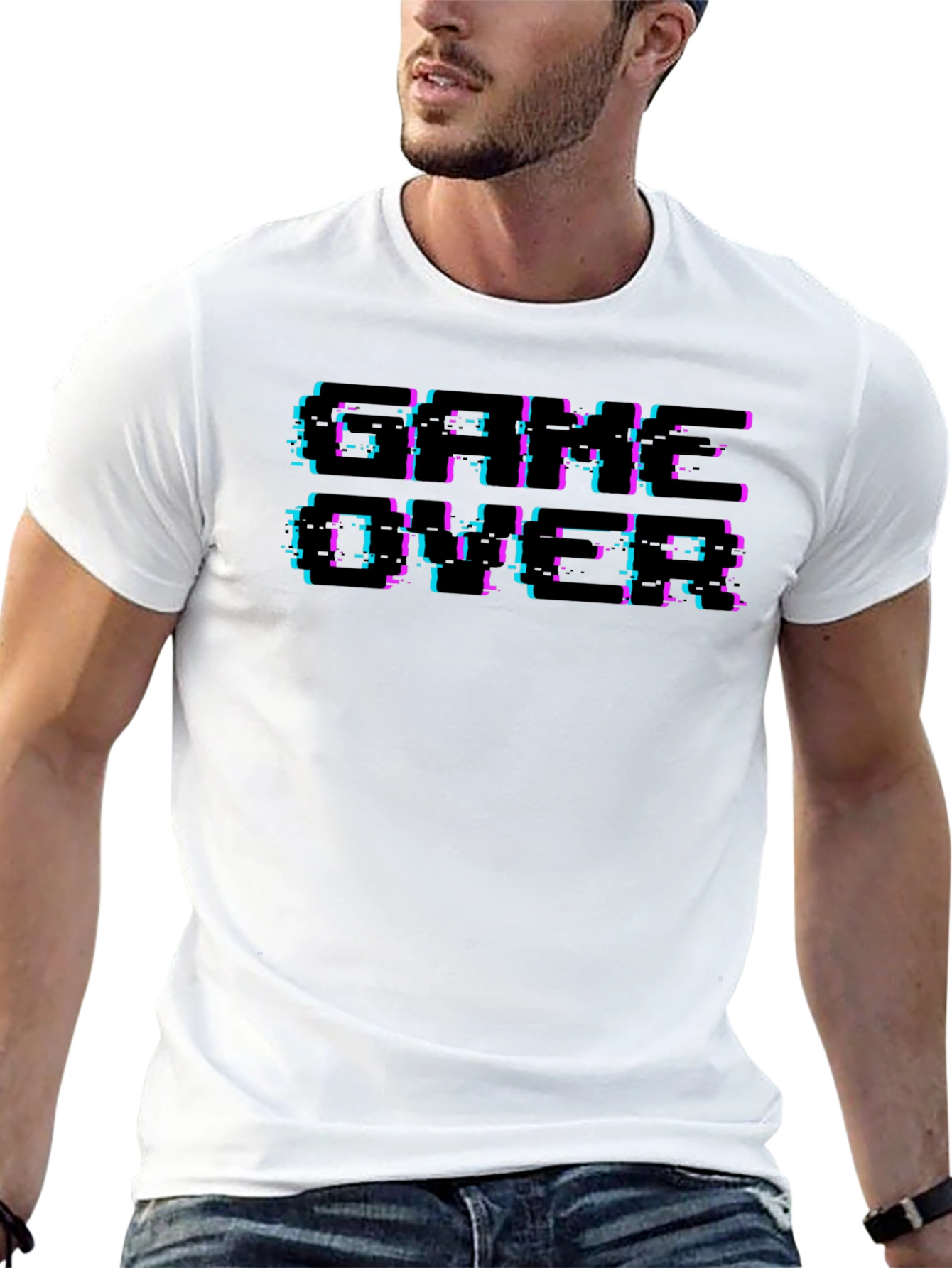 Game Over Retro Glitch T-Shirt - Classic Gaming Style