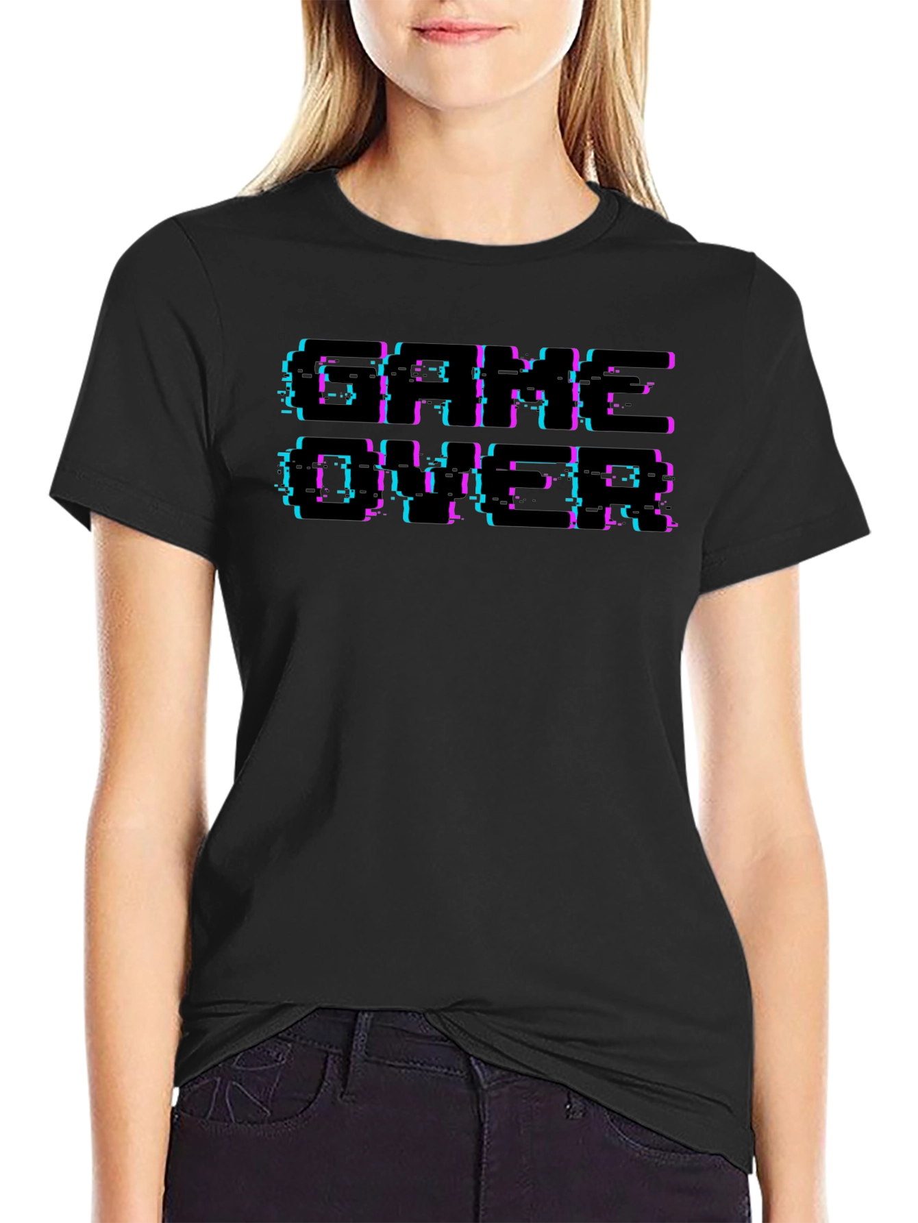 Game Over Retro Glitch T-Shirt - Classic Gaming Style