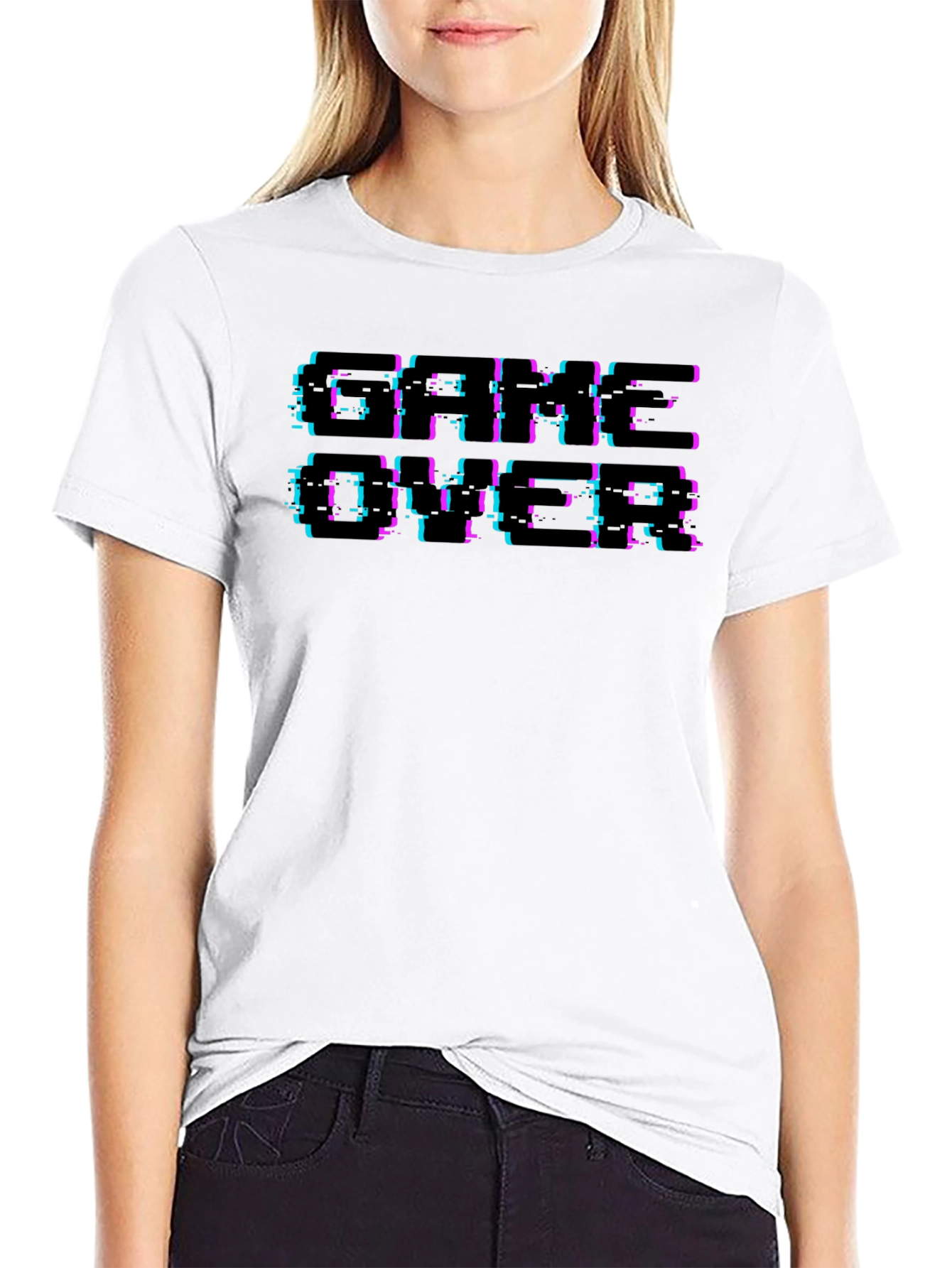 Game Over Retro Glitch T-Shirt - Classic Gaming Style