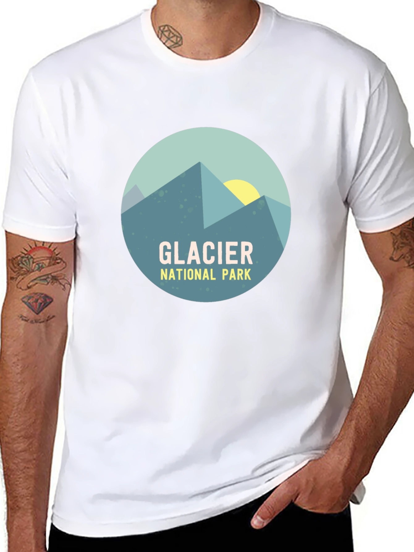 Glacier National Park Graphic T-Shirt - Mountain Design