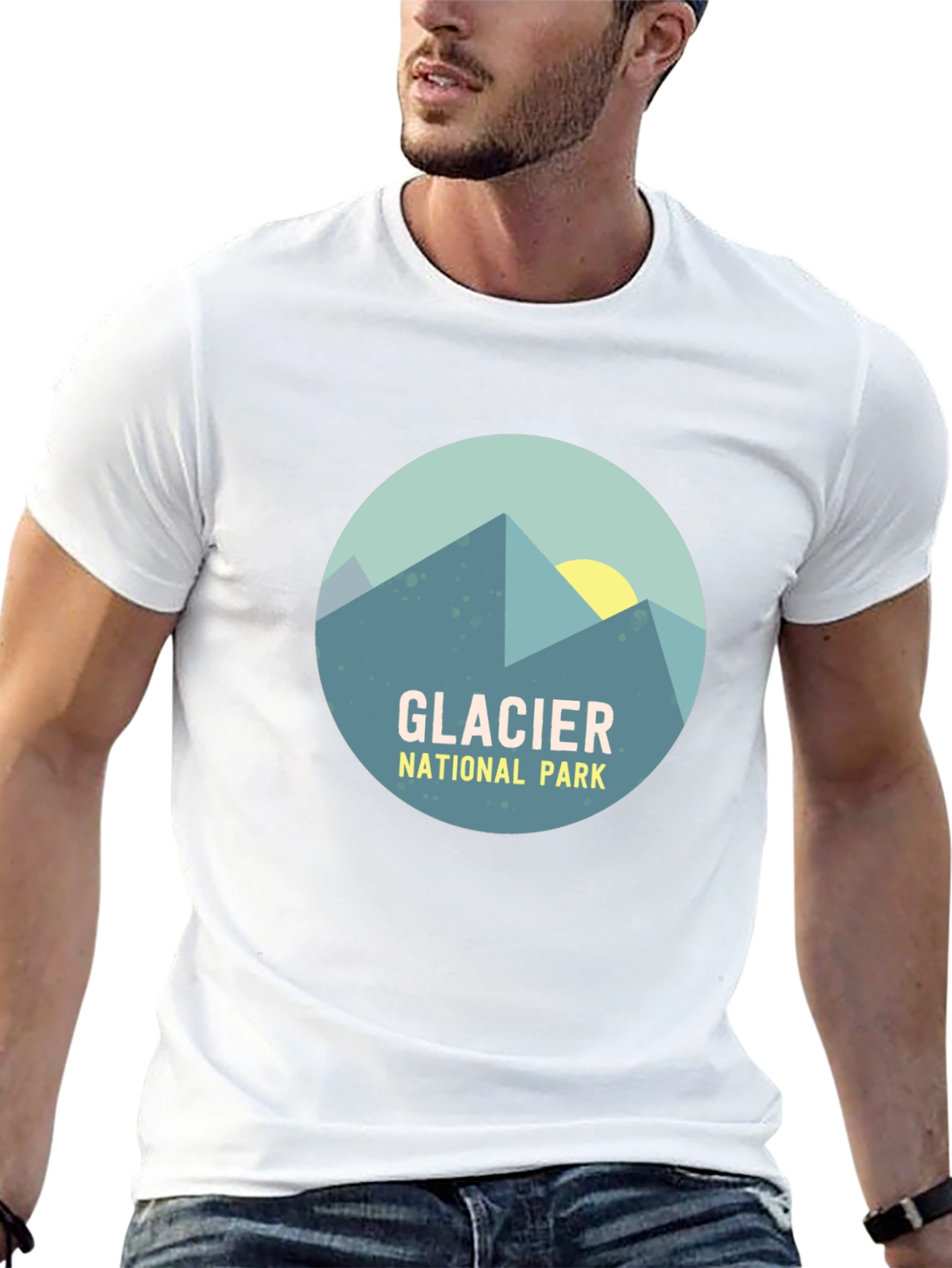 Glacier National Park Graphic T-Shirt - Mountain Design