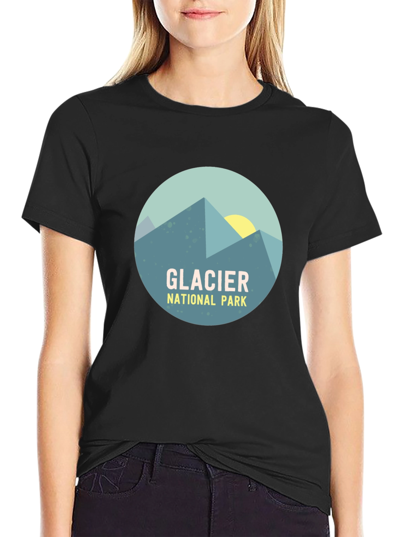 Glacier National Park Graphic T-Shirt - Mountain Design
