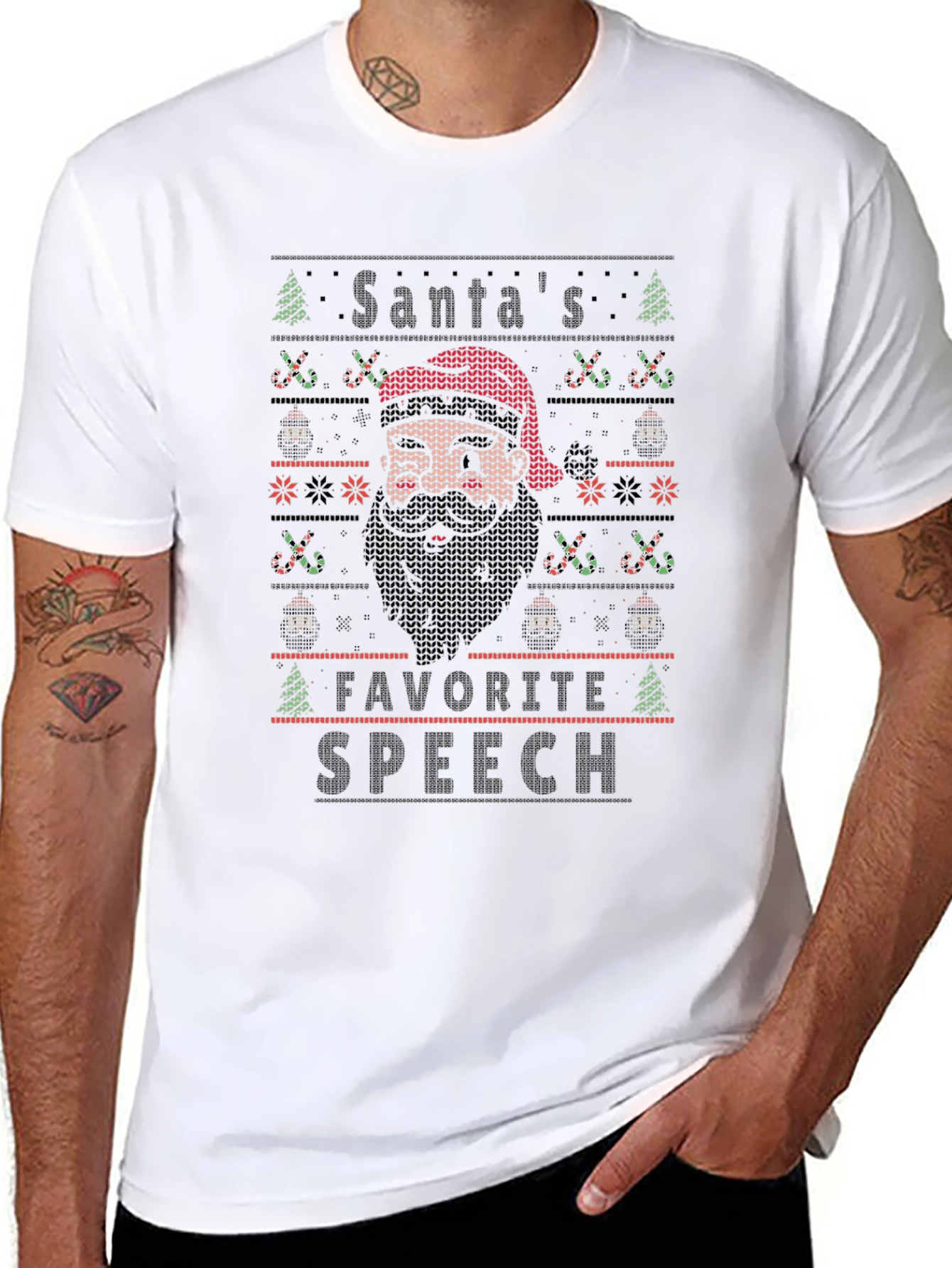 Santas Favorite Speech Ugly Christmas T-Shirt