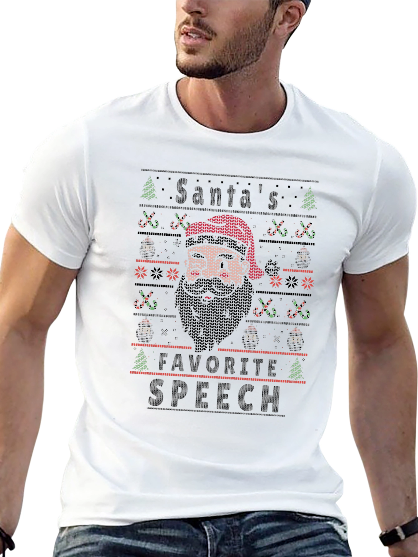 Santas Favorite Speech Ugly Christmas T-Shirt