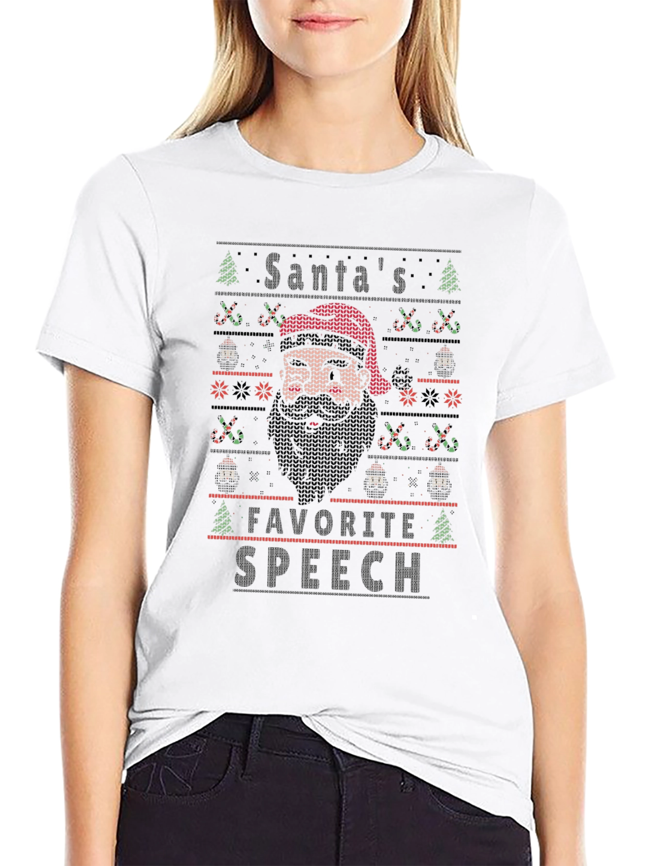 Santas Favorite Speech Ugly Christmas T-Shirt