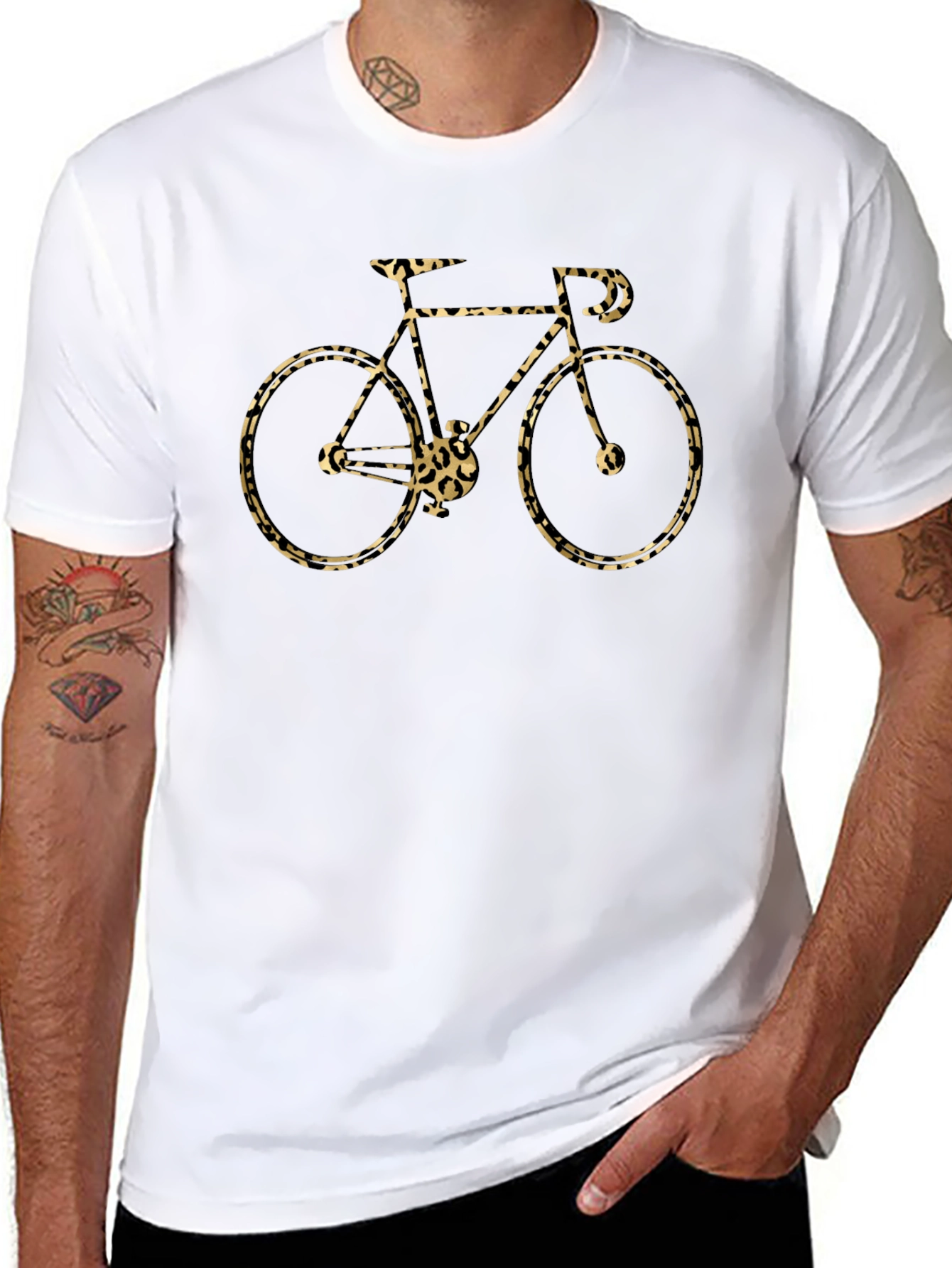 Leopard Print Bicycle Graphic Tee