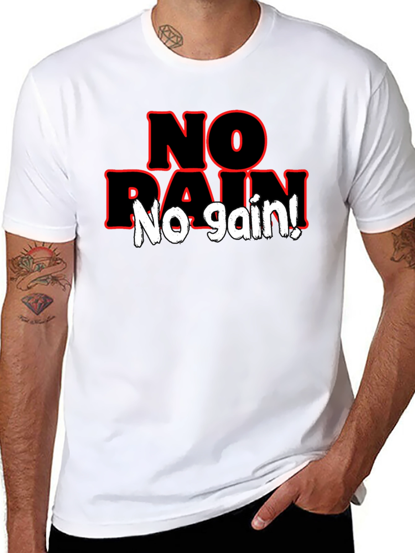 No Pain No Gain Black Graphic T-Shirt