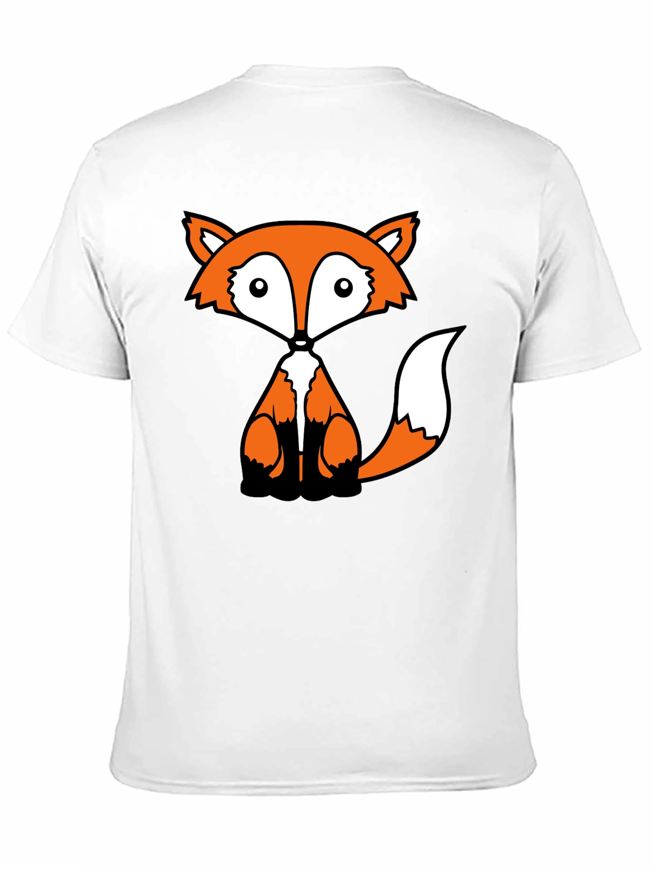 Fox Graphic Black T-Shirt - Cute Cartoon Animal Design