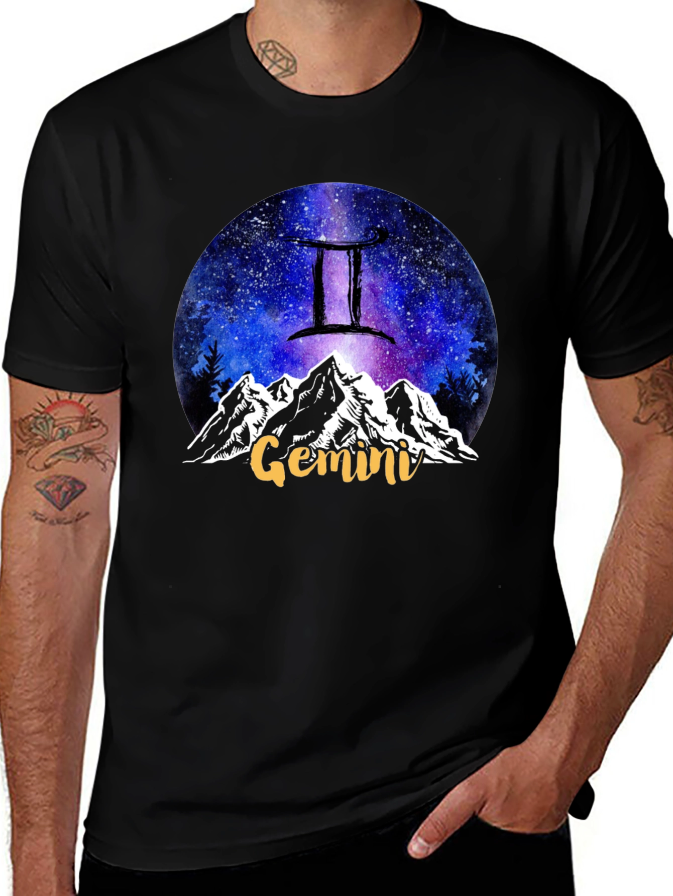 Gemini Zodiac Mountain T-Shirt