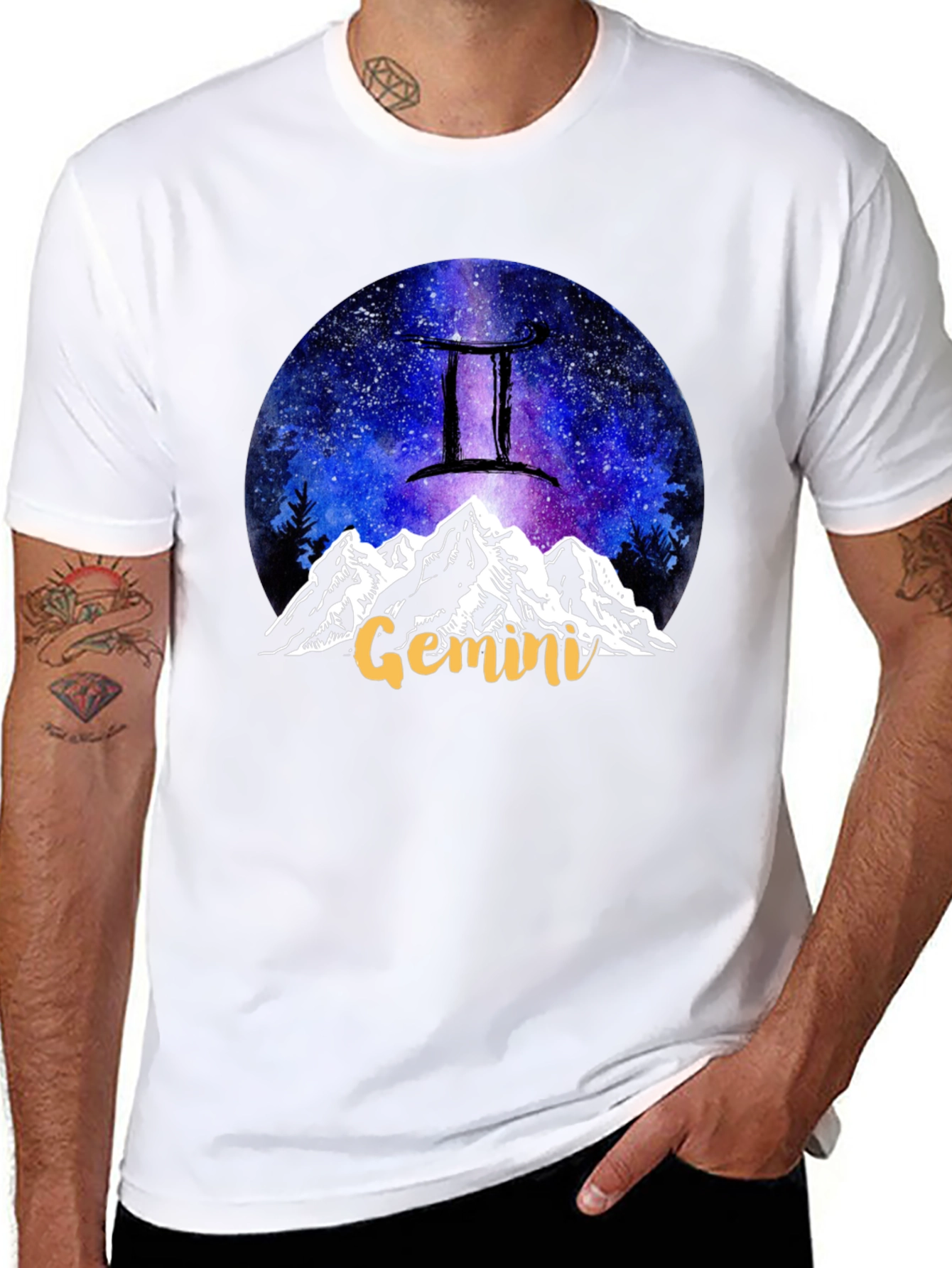 Gemini Zodiac Mountain T-Shirt