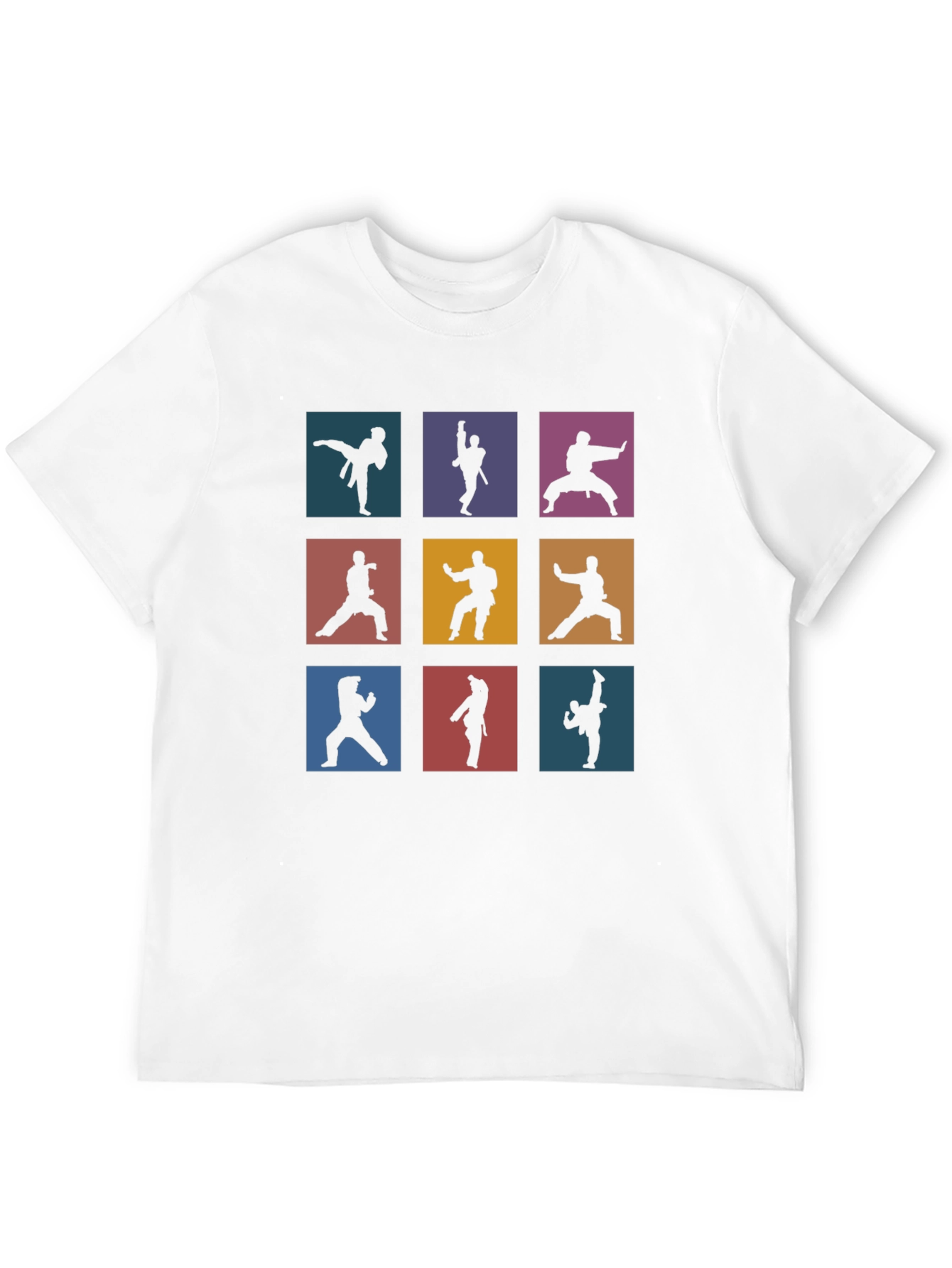 Martial Arts Silhouette Graphic Print T-Shirt