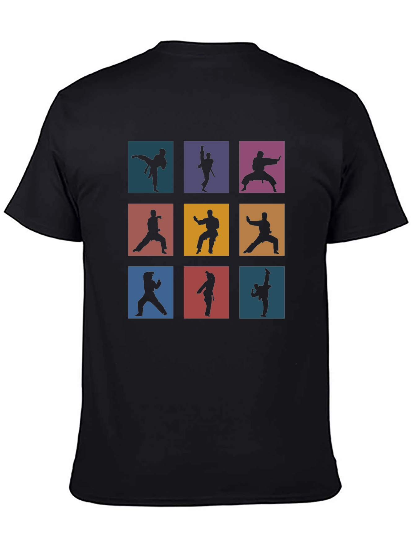 Martial Arts Silhouette Graphic Print T-Shirt