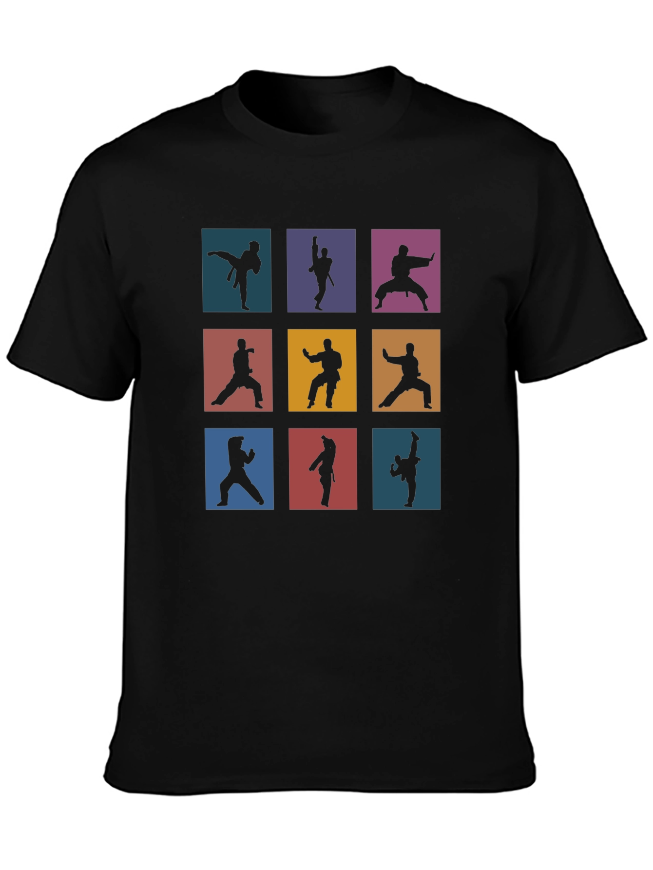 Martial Arts Silhouette Graphic Print T-Shirt