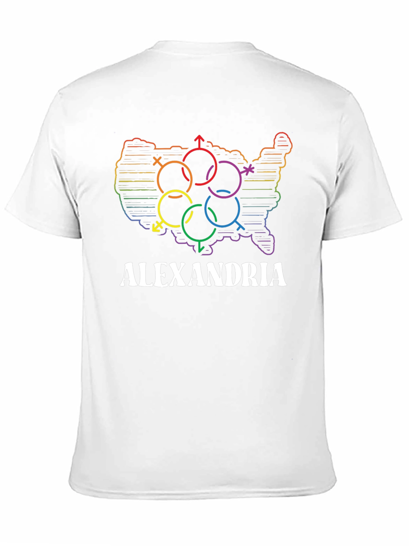 Alexandria LGBT Pride USA Map T-Shirt